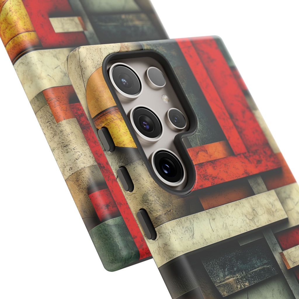 Red Prairie Style Frank Lloyd Wright Usonian Phone Case Geometric Stained Glass Art Deco Marble Gold 13 14 15 16 iPhone Pro Max Galaxy Pixel