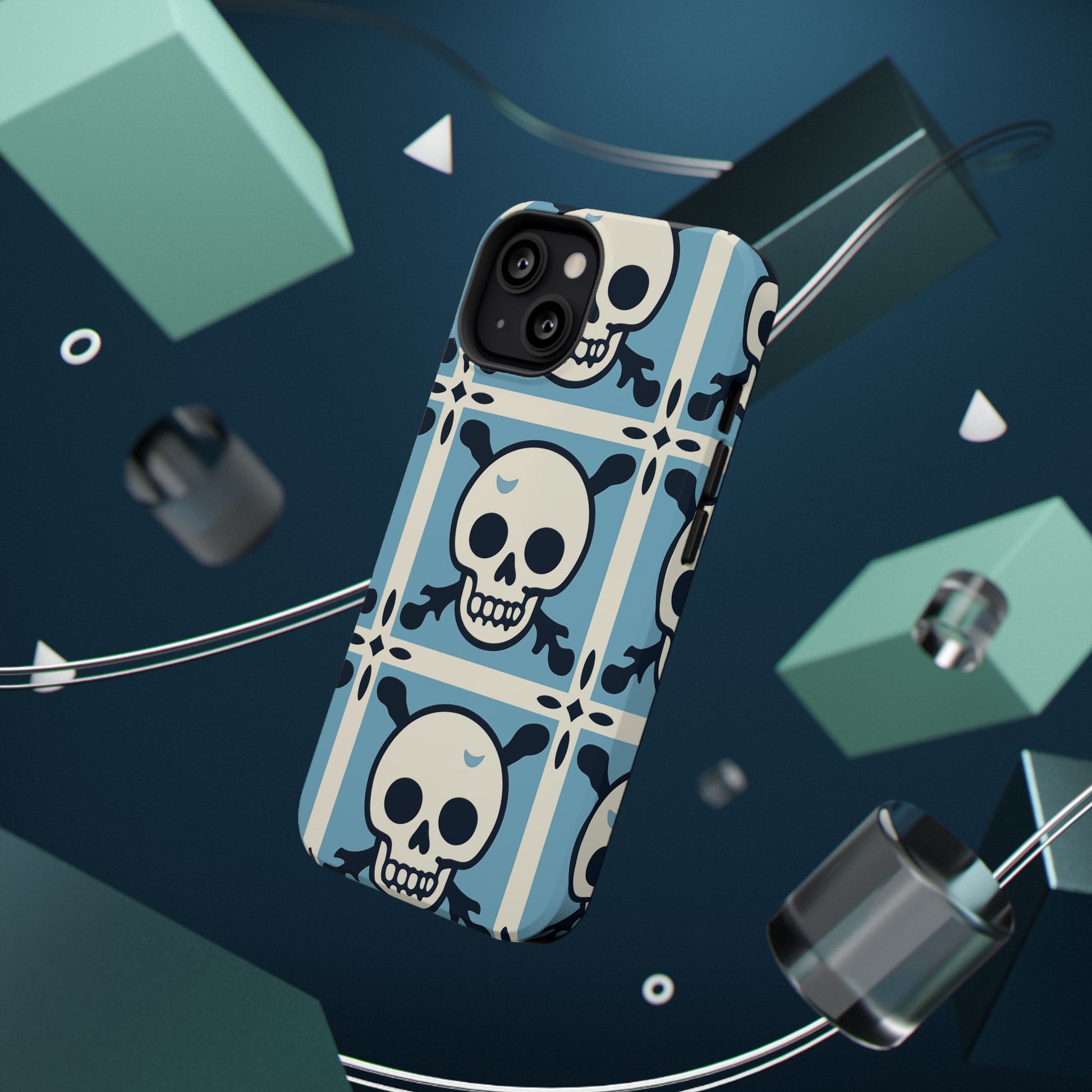 Cute Skull Phone Case Sugar Skull Ghingham Impact-Resistant Cover Goth Skull, Halloween Gift iphone 13 14 15 16 Pro Max