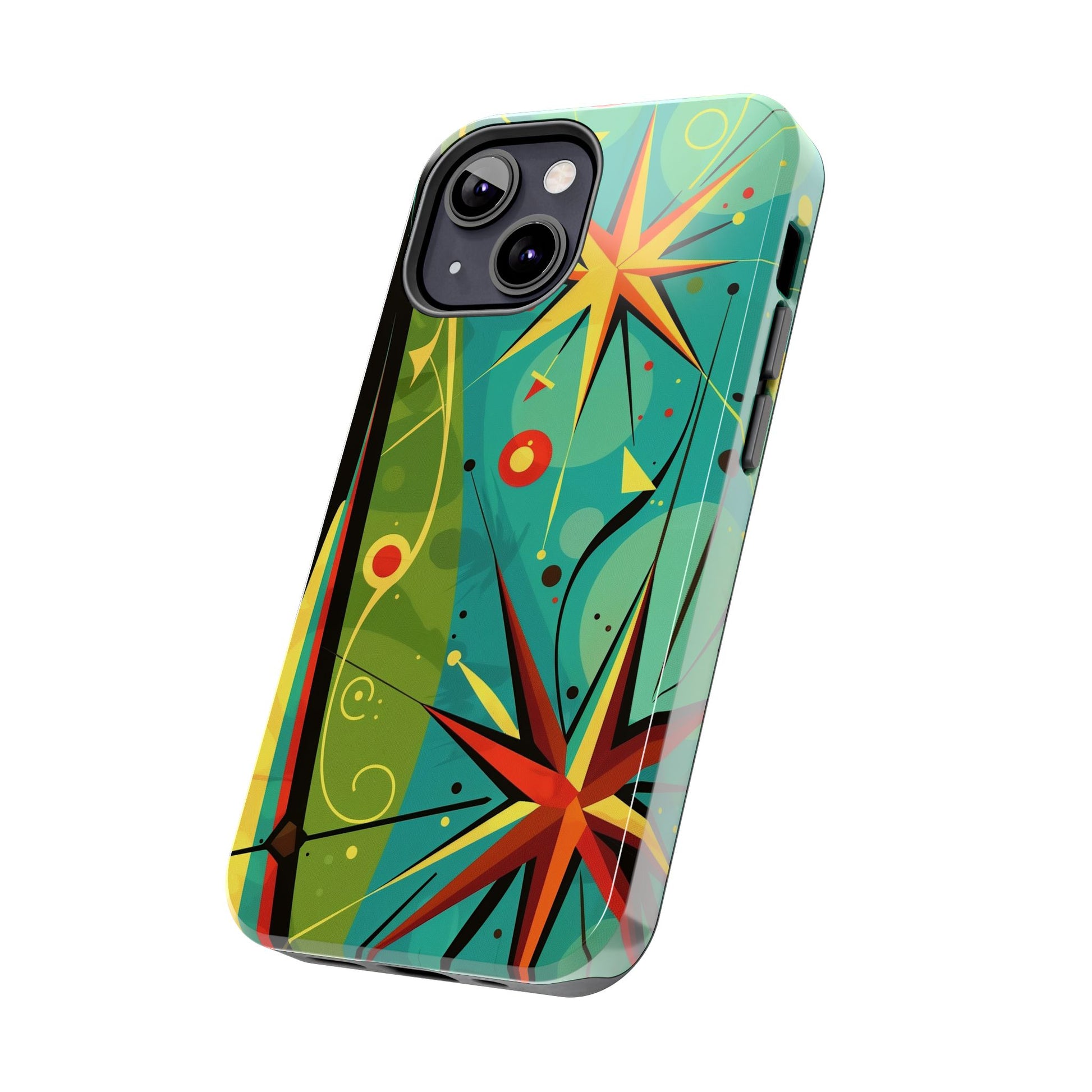 Mid Century Modern Star Design Phone Case, Earth Tone Colors, Retro Style Smartphone Cover, Vintage Phone Case, iPhone 14 Case, Apple iPhone