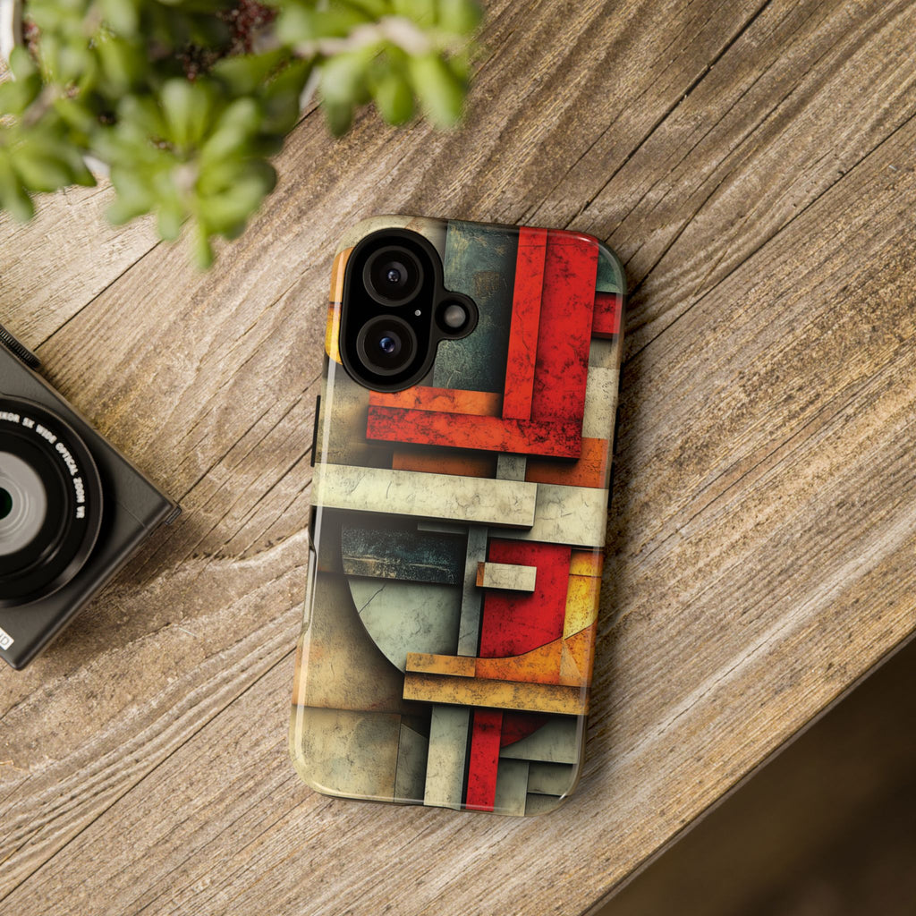 Red Prairie Style Frank Lloyd Wright Usonian Phone Case Geometric Stained Glass Art Deco Marble Gold 13 14 15 16 iPhone Pro Max Galaxy Pixel