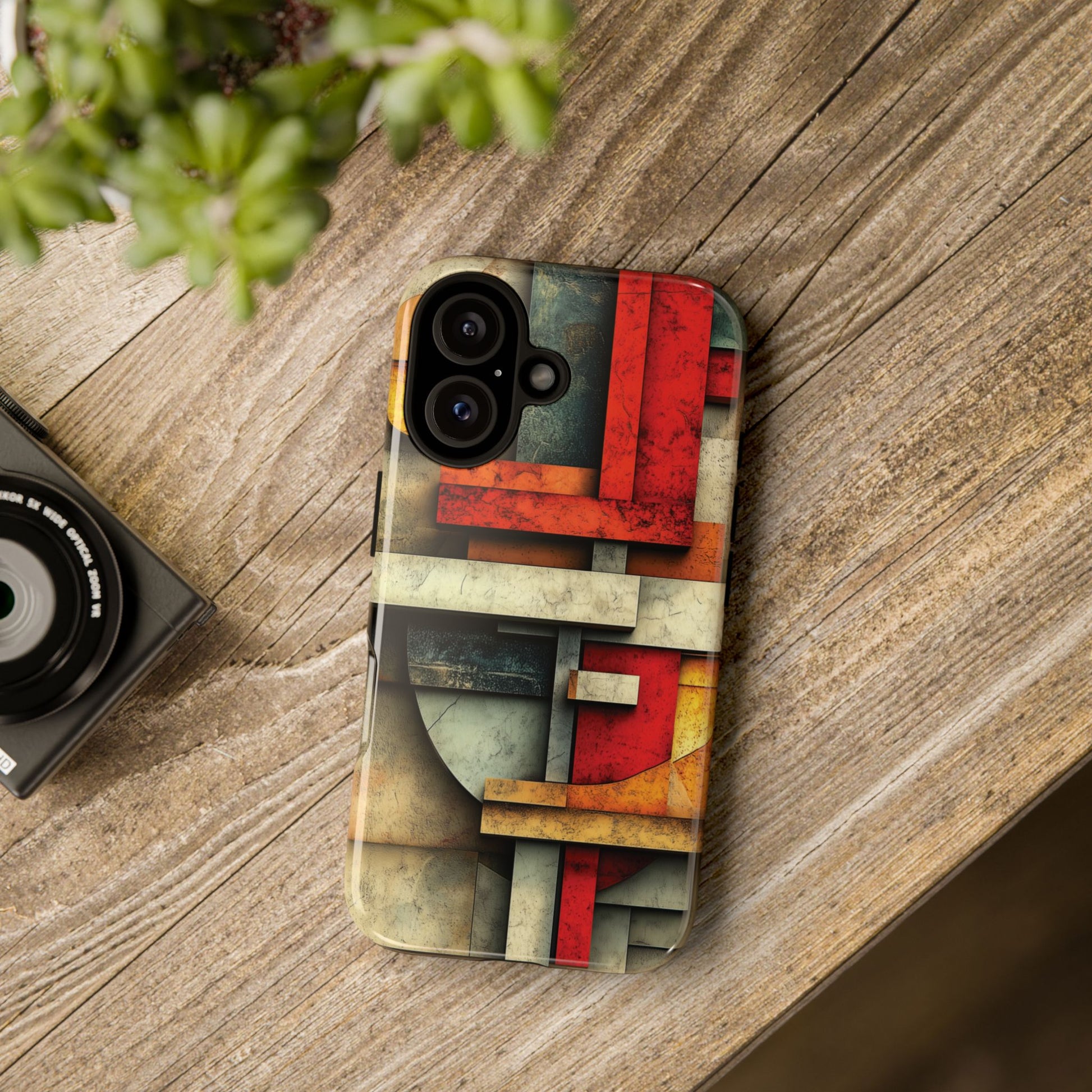 Red Prairie Style Frank Lloyd Wright Usonian Phone Case Geometric Stained Glass Art Deco Marble Gold 13 14 15 16 iPhone Pro Max Galaxy Pixel