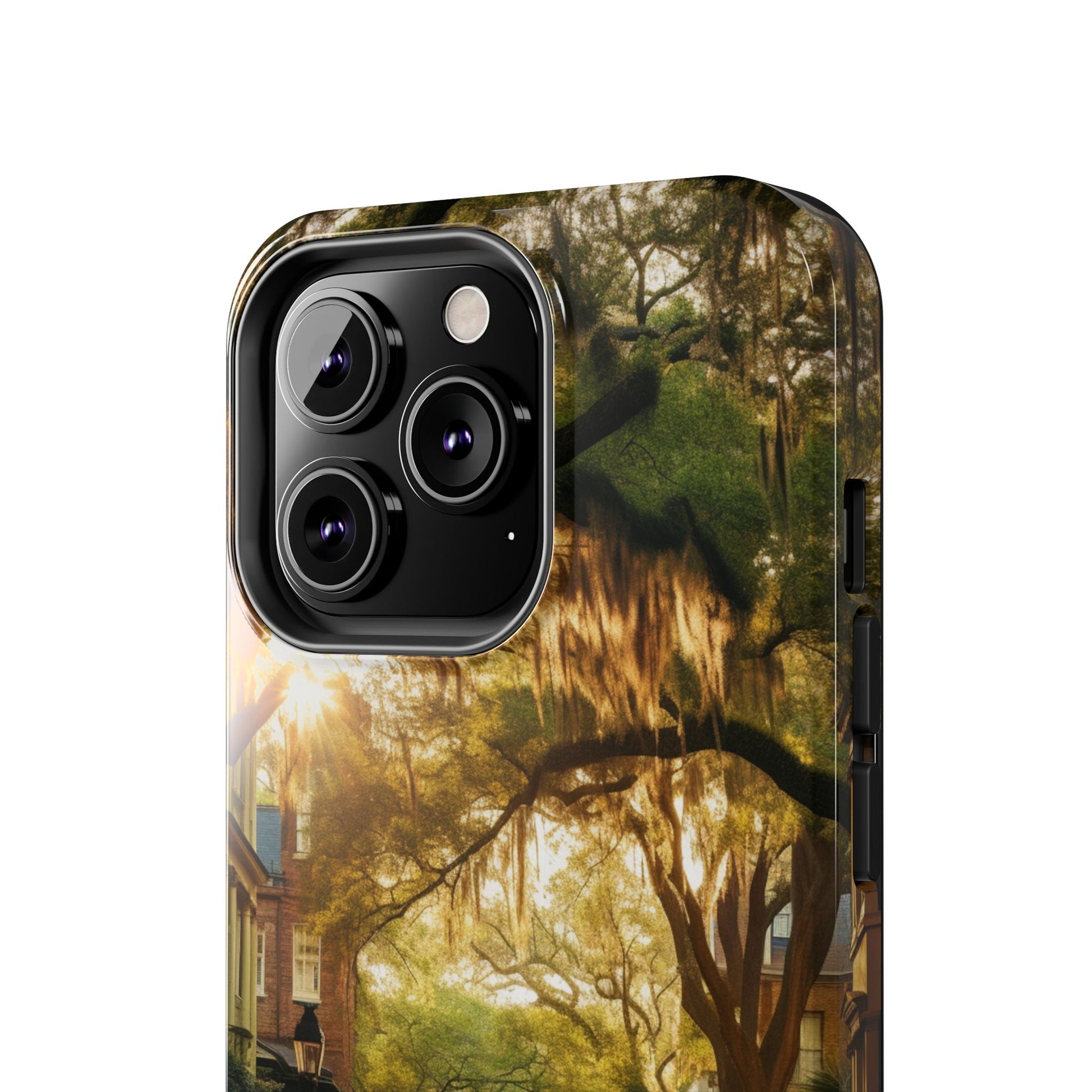 Historic Savannah Georgia Street Scene Phone Case - Unique Protective Cover for iPhone Models, Perfect Souvenir or Gift