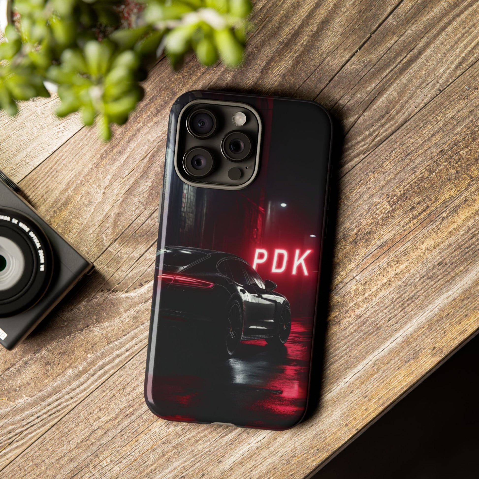 Super Sports Car Phone Case PDK Car Lover Gift Porsche Panamera Inspired Neon Sign Font iPhone 13 14 15 16 Pro Max