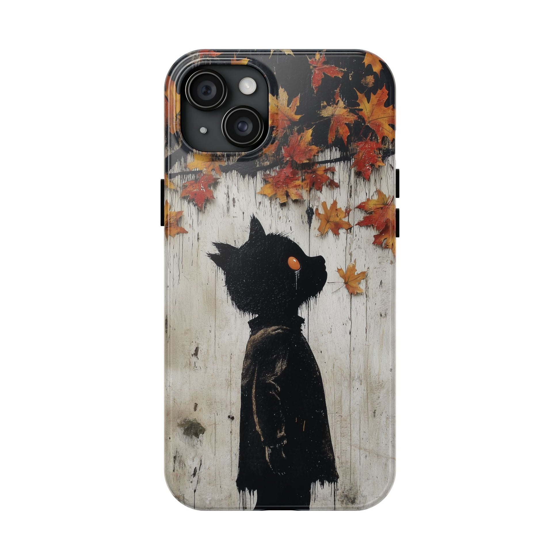 Fall Autumn Artistic Halloween Wolf Boy Gothic Dark Academia Street Art Urban Graffiti Phone Case Street iPhone 15 Pro Max Samsung Galaxy