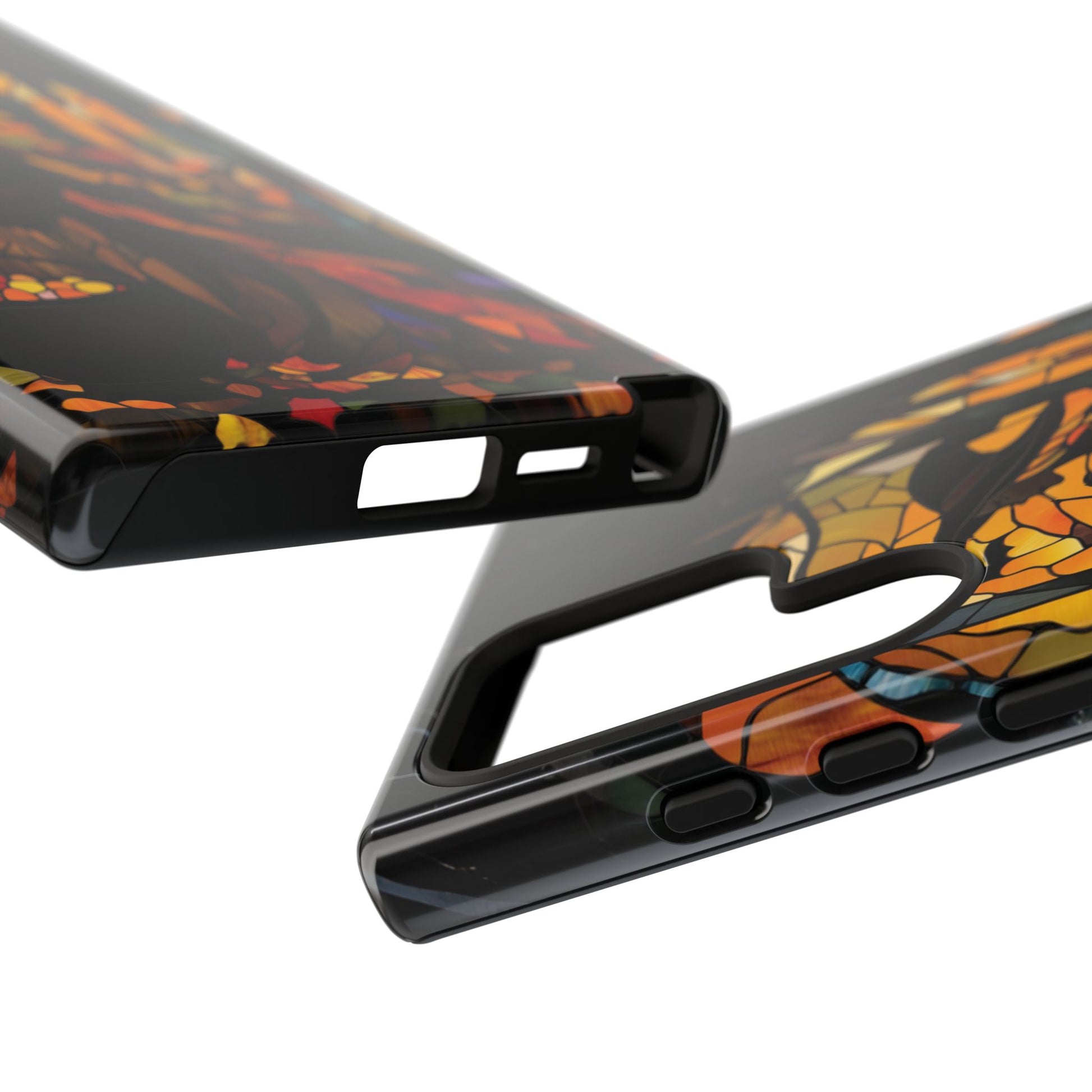 Halloween Witch Stained Glass Effect Dark Academia Spooky Fall Witchy Pumpkin Bats Seasonal Fall Mosaic Case iPhone 13 14 15 16 Pro Max