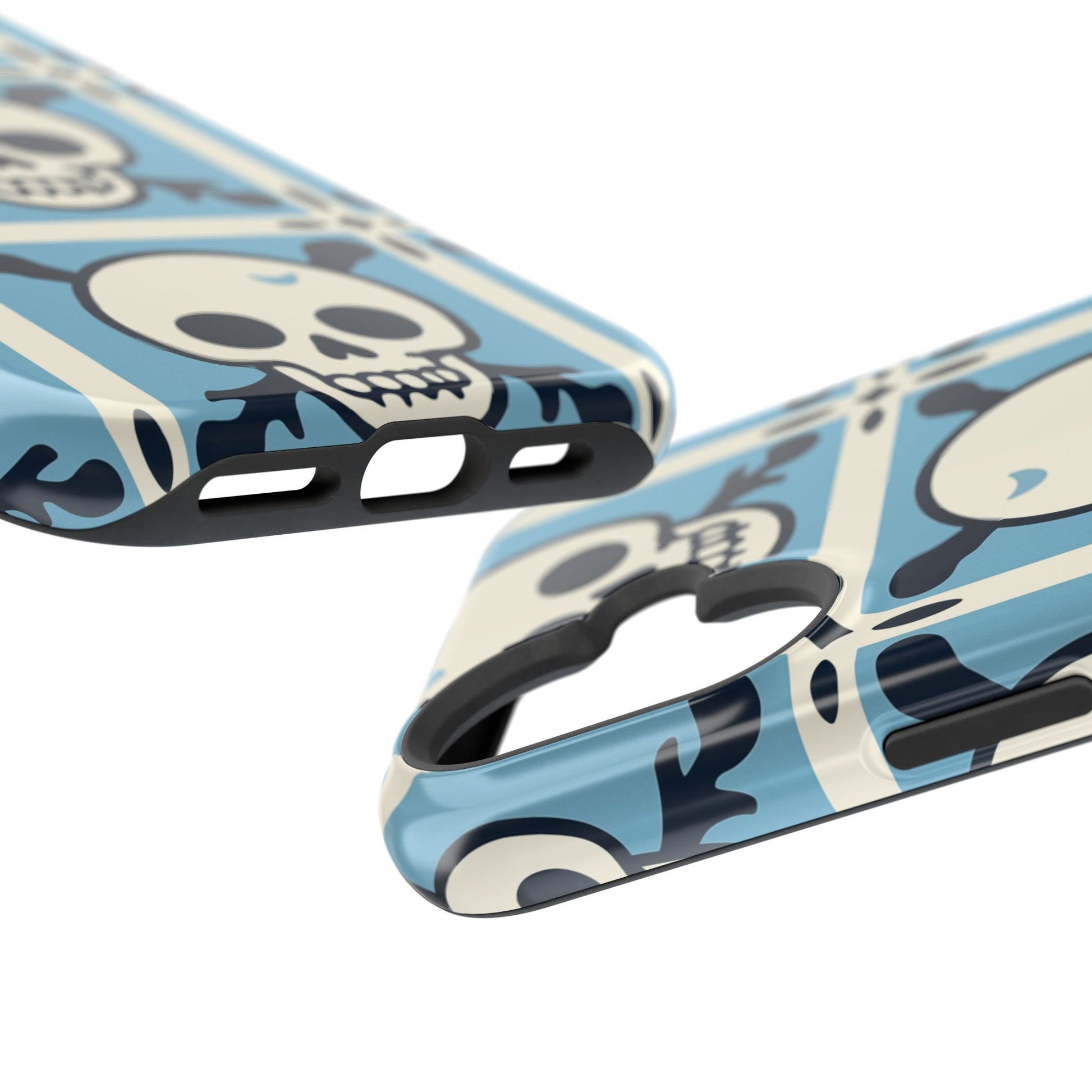 Cute Skull Phone Case Sugar Skull Ghingham Impact-Resistant Cover Goth Skull, Halloween Gift iphone 13 14 15 16 Pro Max