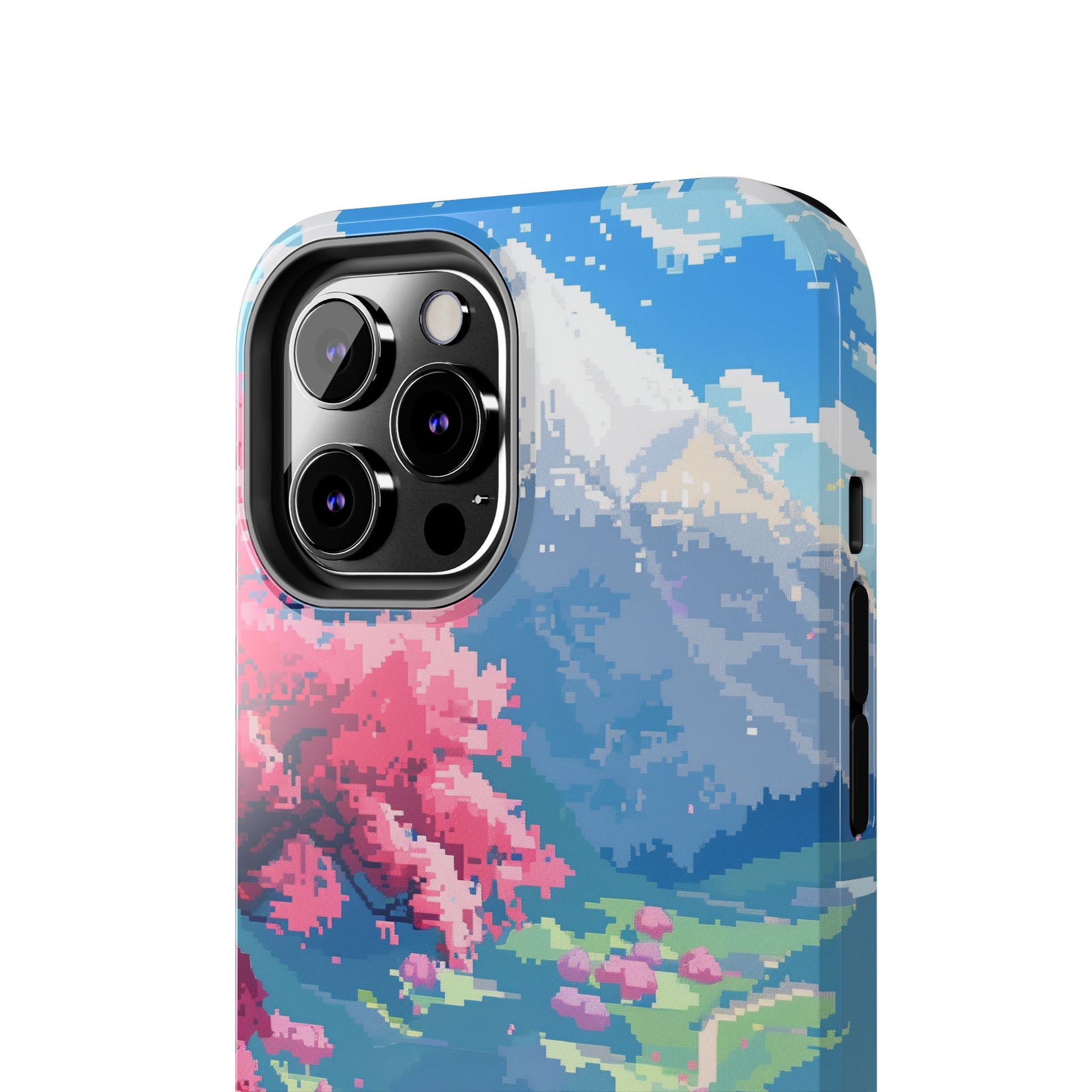 Pixel Art Video Game Landscapes Phone Case, Retro Gaming Pixelated Design, Geeky Gamer Phone Cover, Unique Video Game Art Accessories