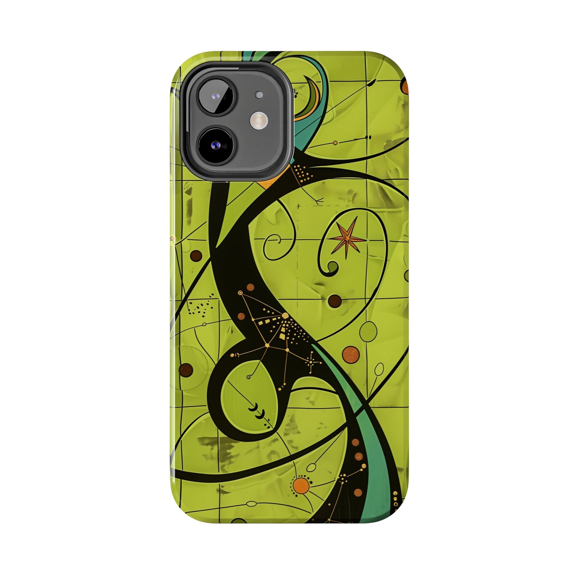 Mid Century Modern Star Design Phone Case, Earth Tone Colors, Retro Style Smartphone Cover, Vintage Phone Case, iPhone 14 Case, Apple iPhone
