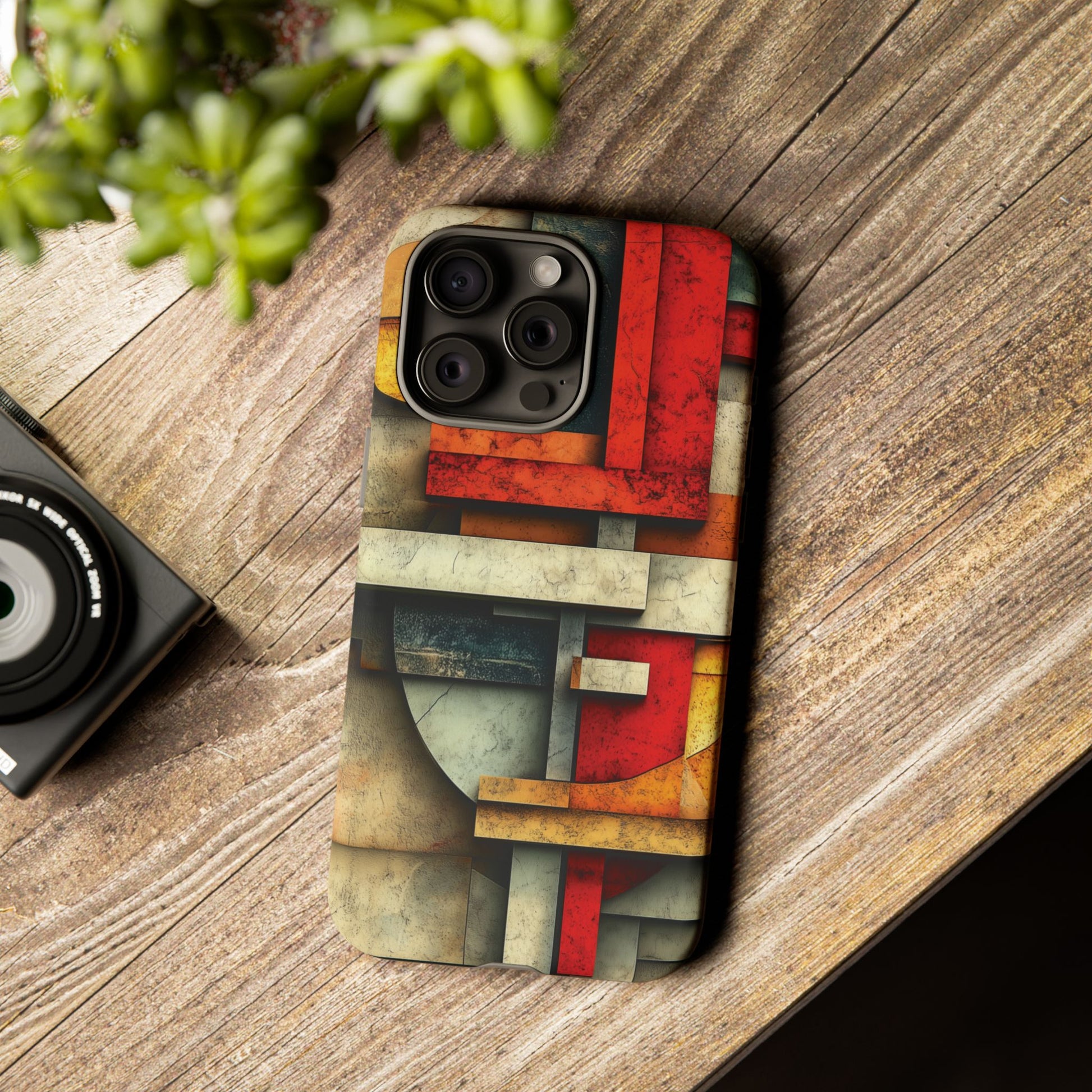 Red Prairie Style Frank Lloyd Wright Usonian Phone Case Geometric Stained Glass Art Deco Marble Gold 13 14 15 16 iPhone Pro Max Galaxy Pixel