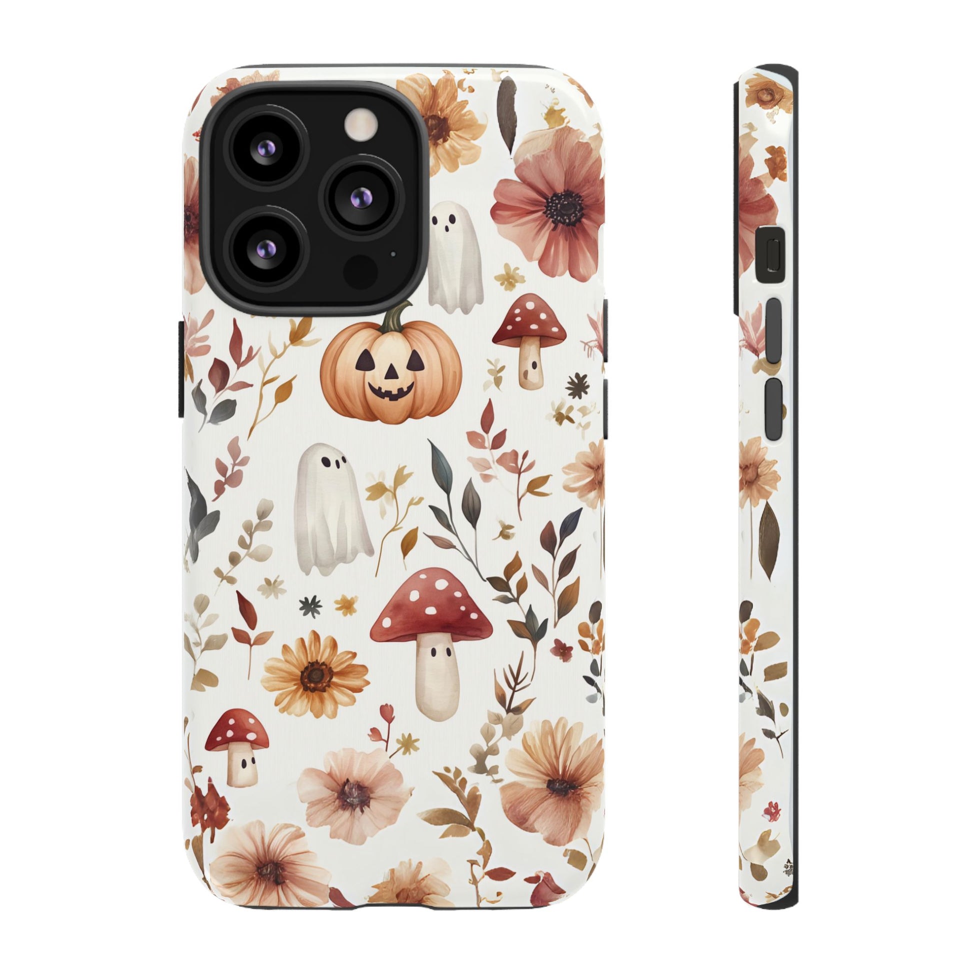 Cottagecore Fall Floral Phone Case for iPhone Samsung Pixel Autumn Pumpkin Tough Case iPhone 16 15 14 13 Pro Max