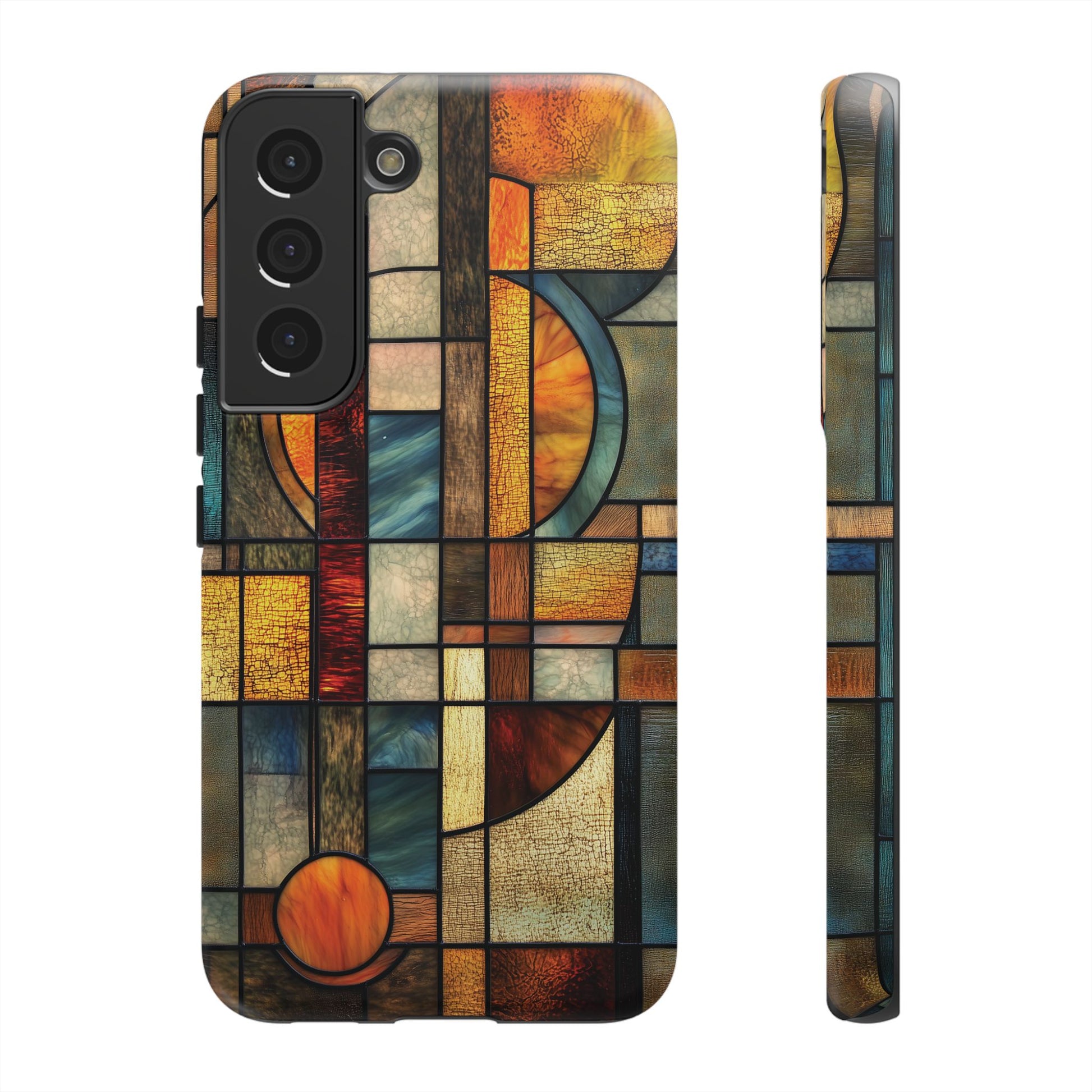 Art Deco Mosaic Stained Glass Phone Case Frank Lloyd Wright Cottage Core Usonian Prairie Style Geometric Stylish  iPhone 14 15 16 Pro
