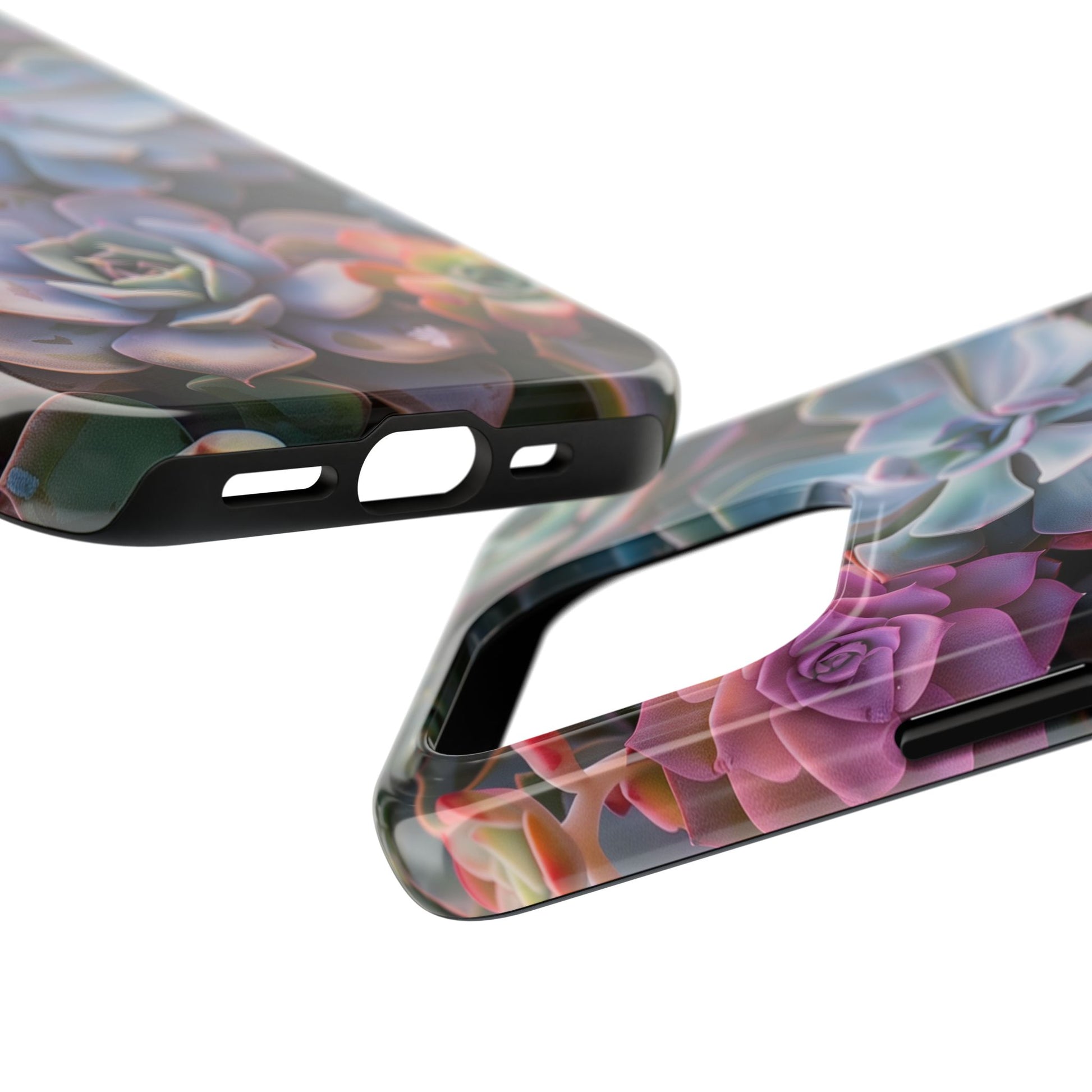 Pastel Succulent Flower Design Durable Phone Case - Tough Protection for iPhones