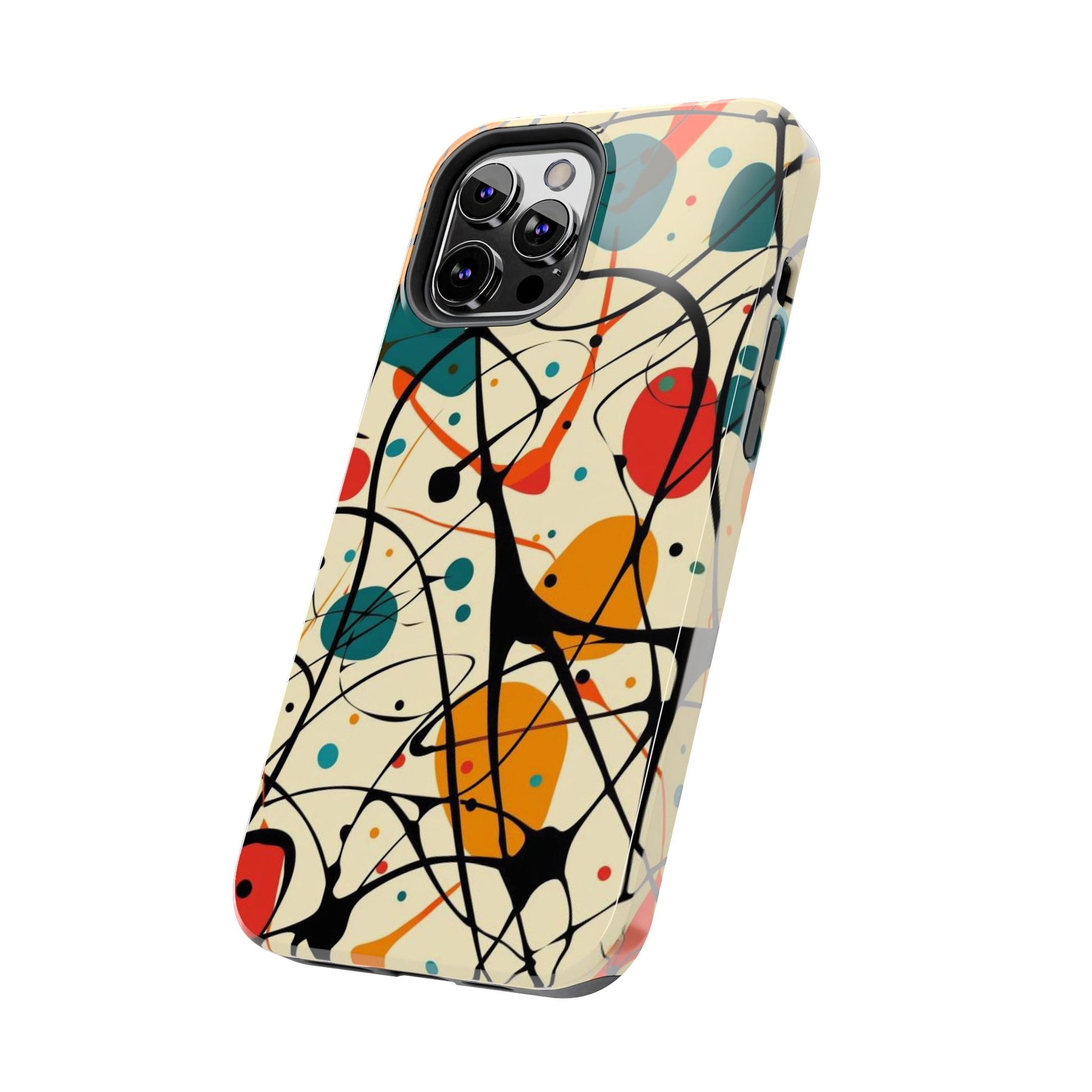 Mid Mod Phone Case,  Colorful Mid Mod Design Durable Phone Case, Vibrant and Stylish iPhone Tough Cover, iphone 15 case, iphone 14 pro max
