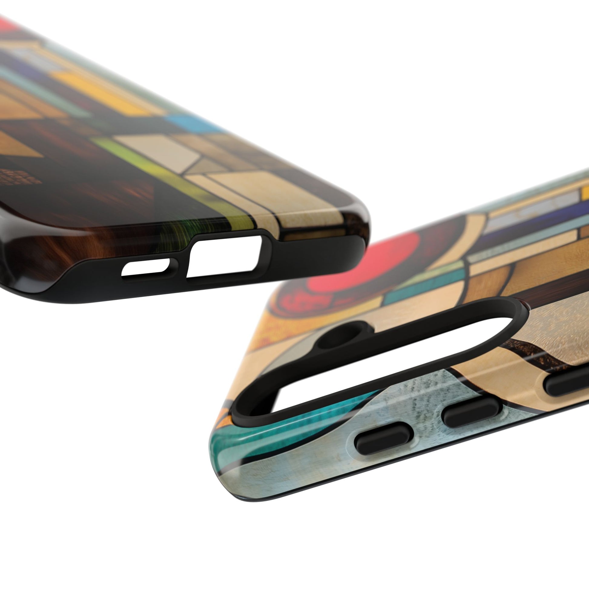 Stained Art Deco Glass Phone Case Frank Lloyd Wright Cottage Core Usonian Prairie Style Geometric Stylish  iPhone 14 15 16 Pro