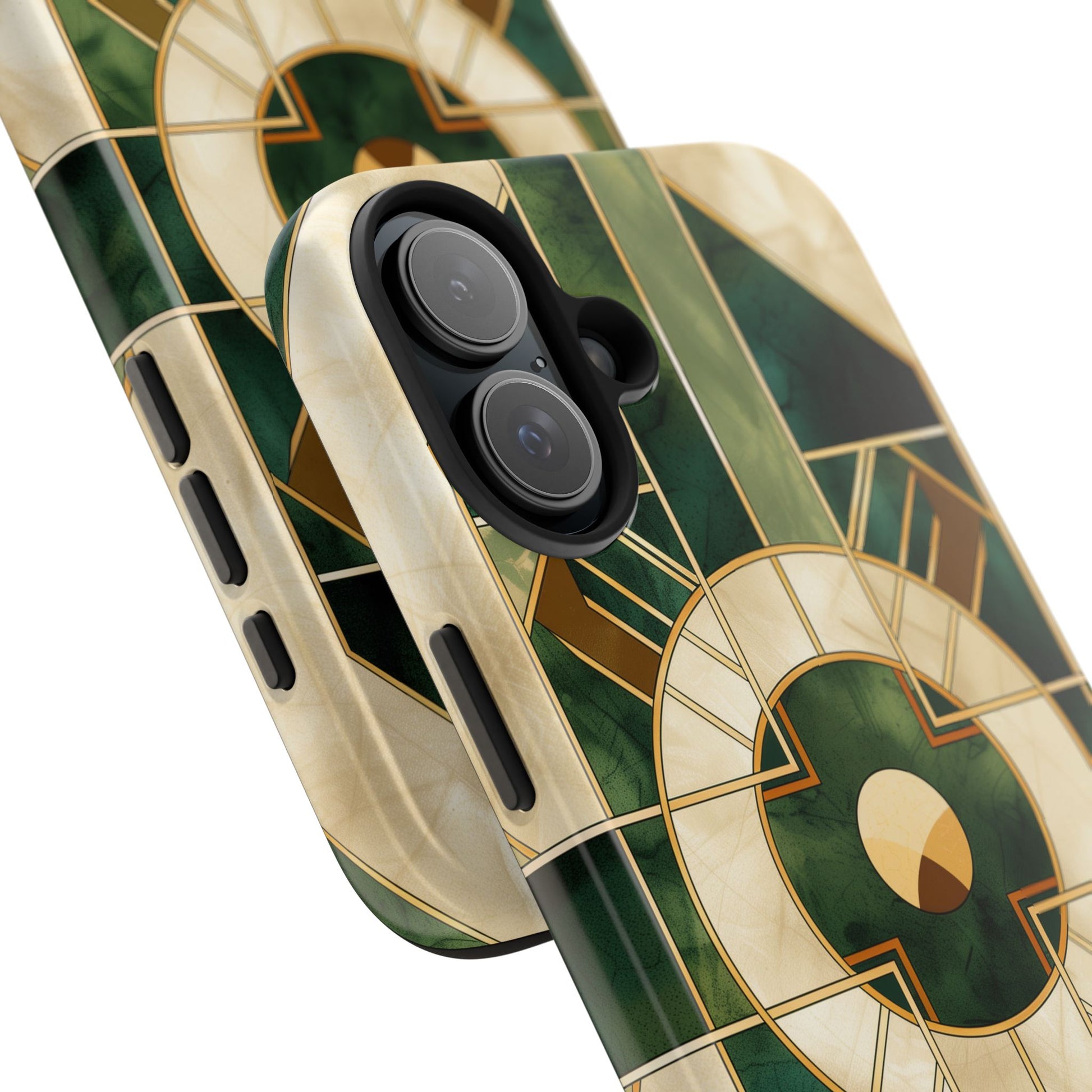 Green Frank Lloyd Wright Inspired Phone Case - Geometric Elegance for iPhone Models