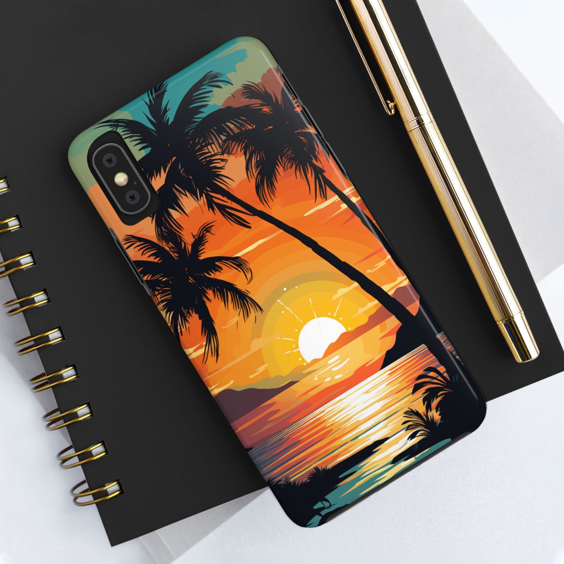 Palm Trees and Sunsets Tough iPhone Cases