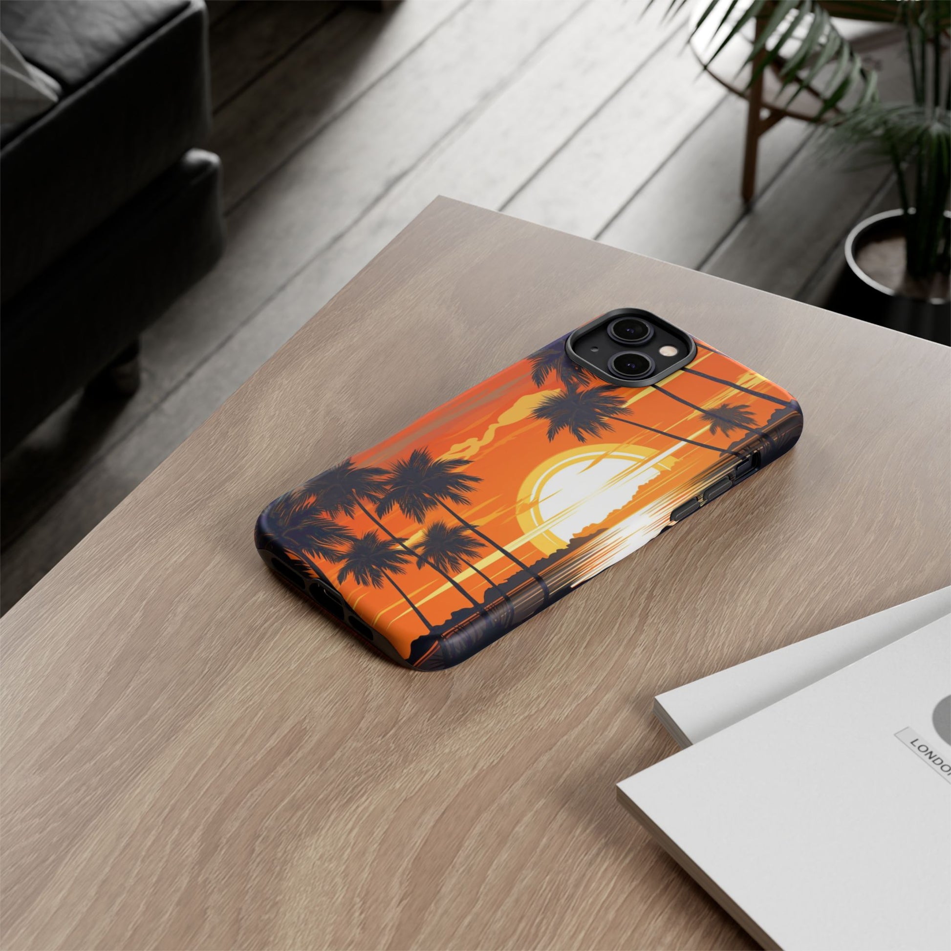 Sunset Palm Trees Tough Phone Cases for iPhone and Android