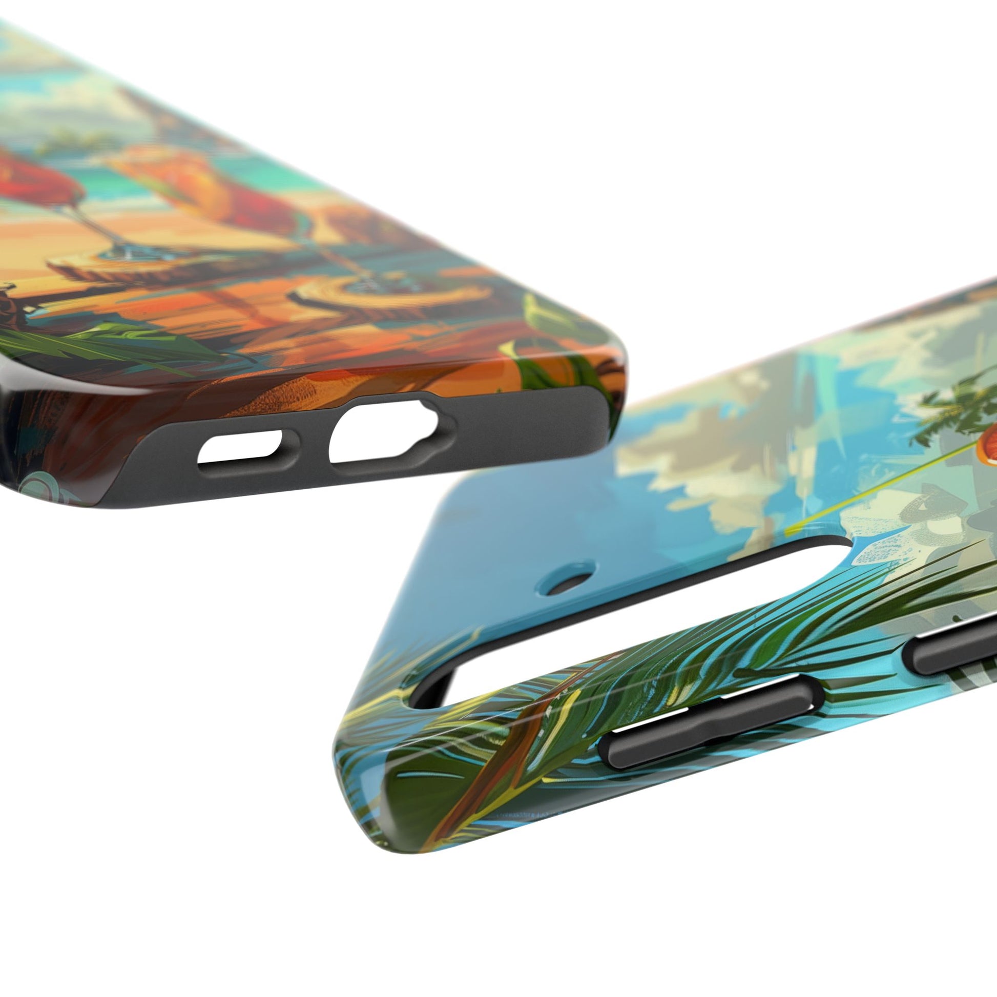 Retro Beach Scene Phone Case, Vintage Tropical Ocean iPhone Case, Summer Beach Phone Cover for iPhone, iphone 15 pro max