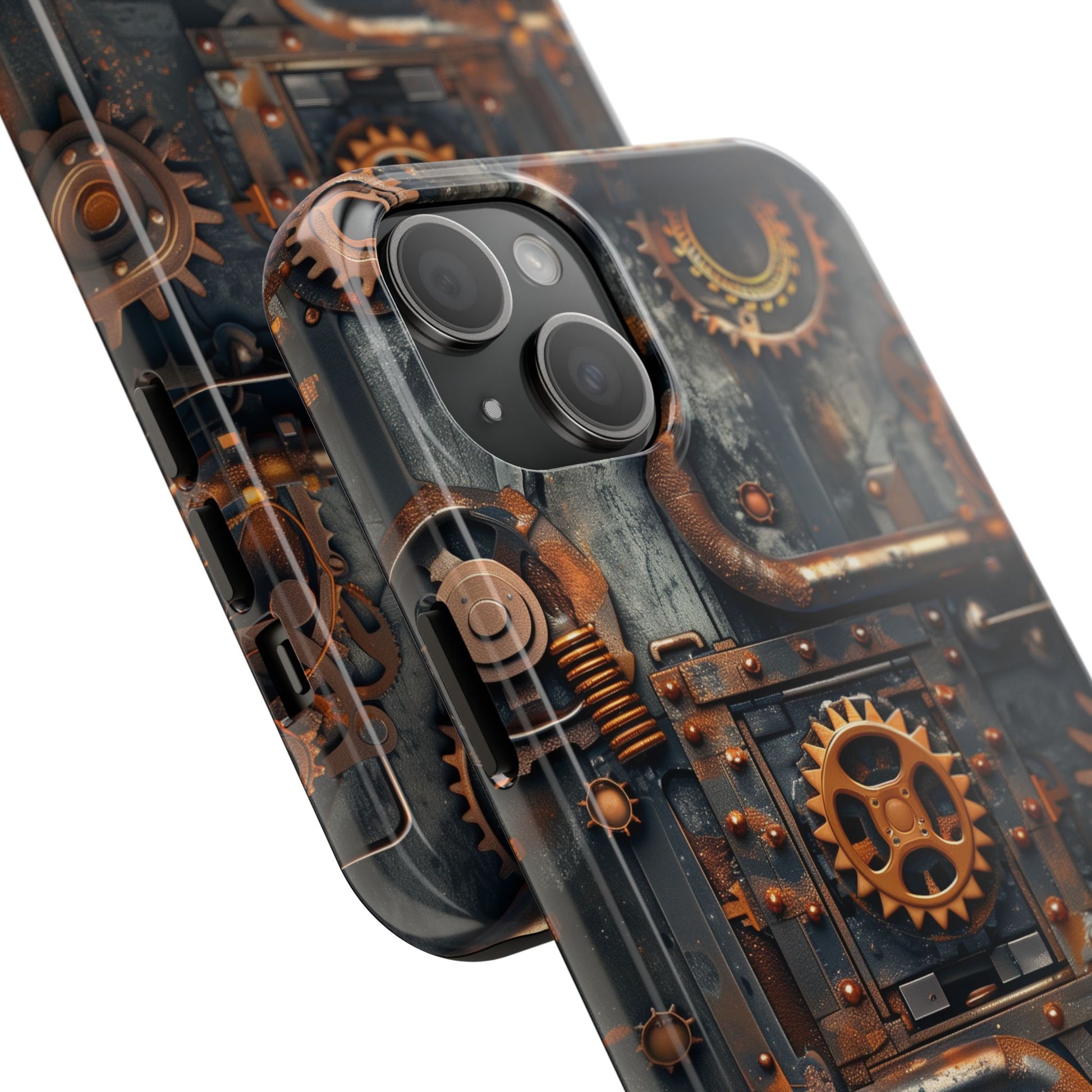 Steampunk Phone Case - Industrial Style Cover with Pipes and Cogs - Unique Steampunk Accessory for Your Phone