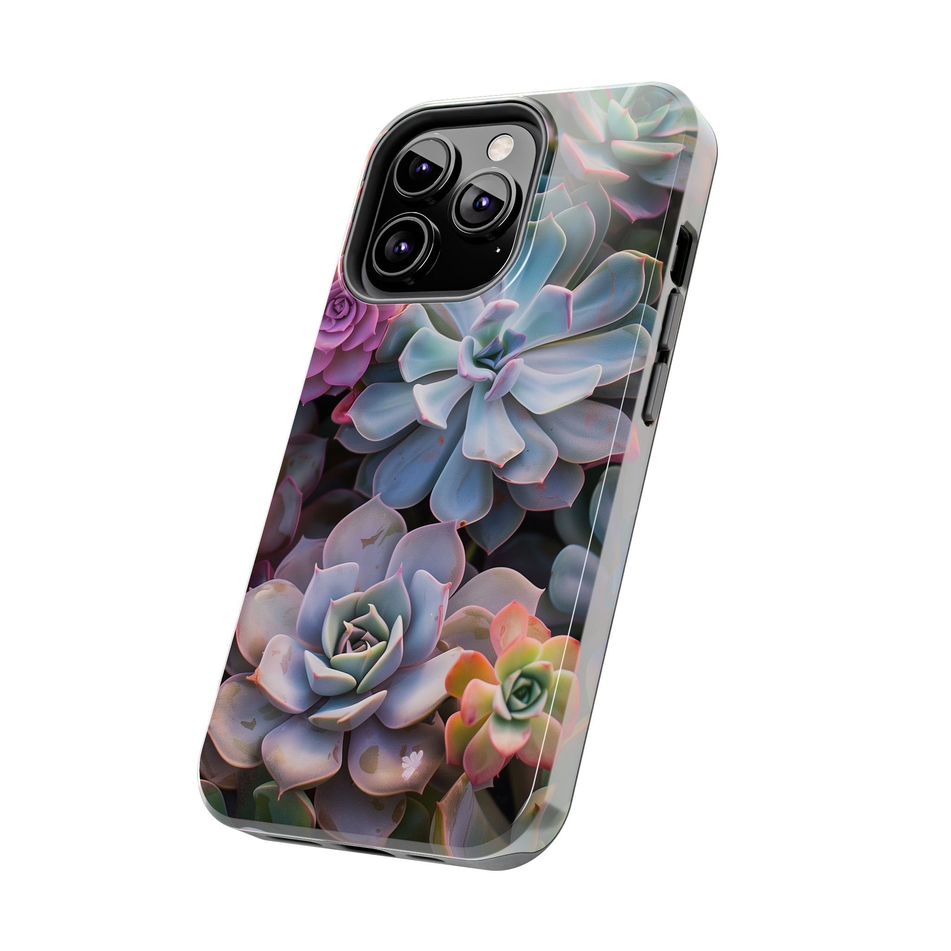 Pastel Succulent Flower Design Durable Phone Case - Tough Protection for iPhones