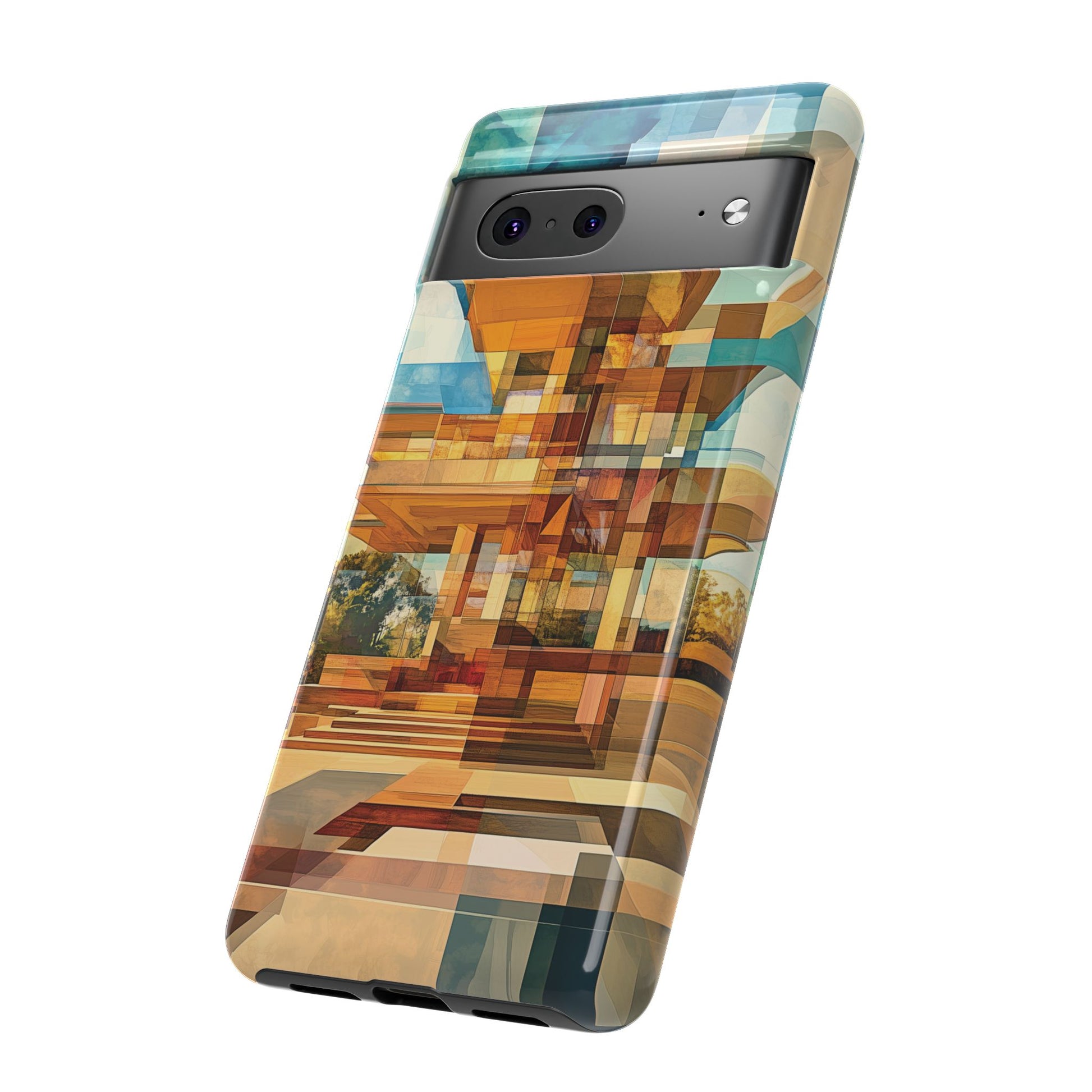 Frank Lloyd Wright Inspired Prairie Usonian Phone Case Geometric Stained Glass Art Deco Marble Gold 13 14 15 16 iPhone Pro Max Galaxy Pixel