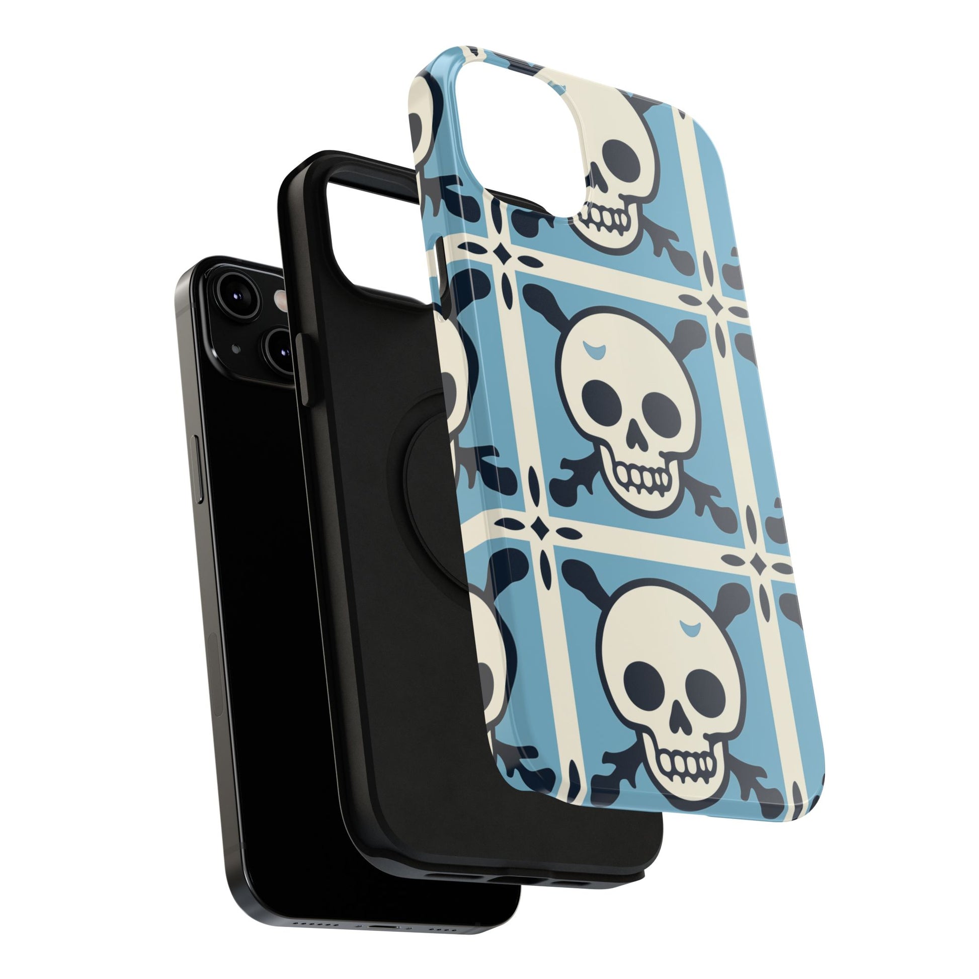 Cute Skull Phone Case Sugar Skull Ghingham Impact-Resistant Cover Goth Skull, Halloween Gift iphone 13 14 15 16 Pro Max