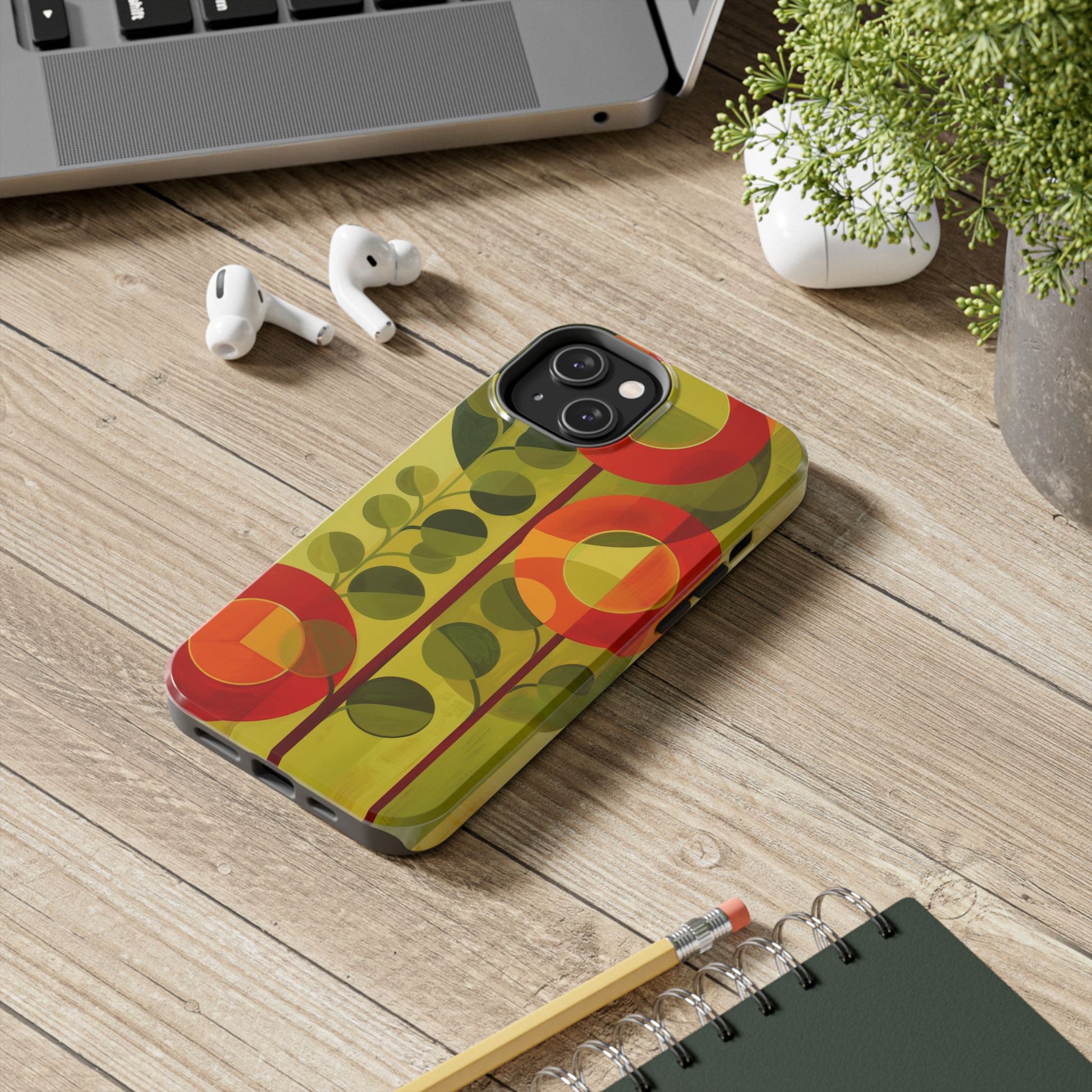 Atomic Flower Phone Case, Mid-Mod Phone Case, Artwork iPhone Case, Unique Floral Pattern Phone Case, Art Deco, Minimalist, Tough Iphone Case