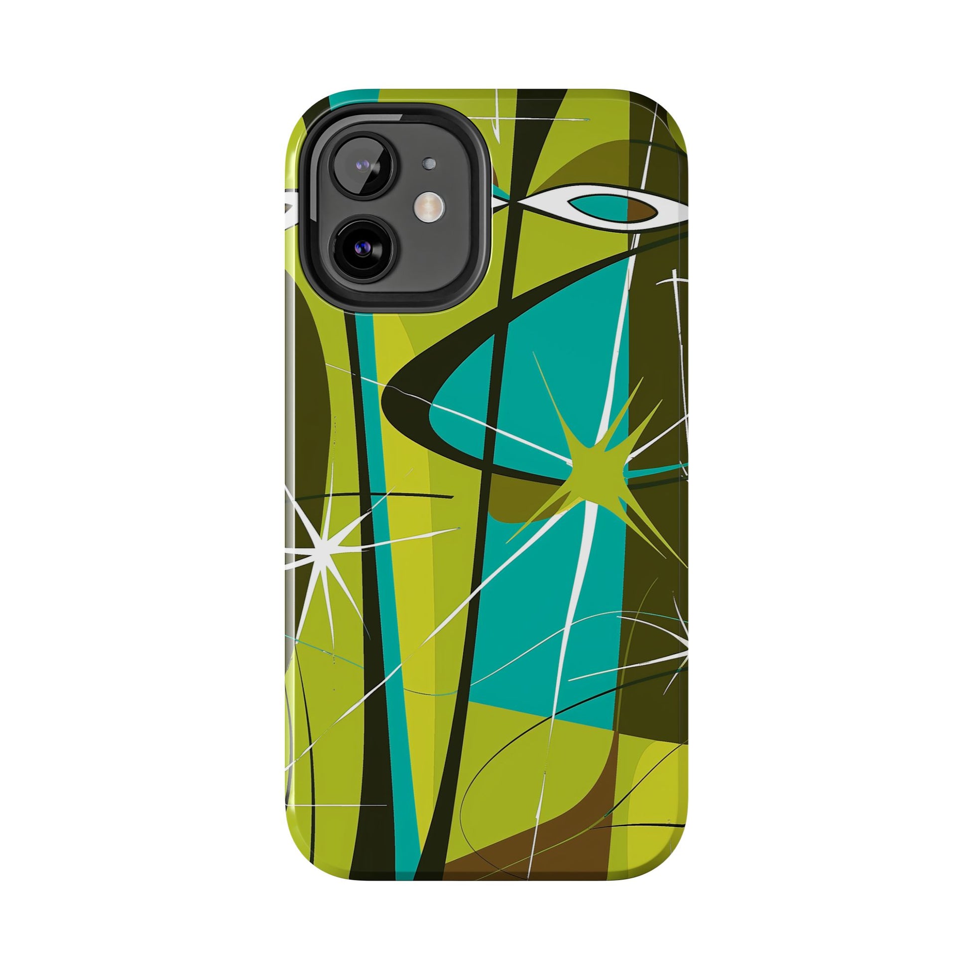 Mid Century Modern Star Design Phone Case, Earth Tone Colors, Retro Style Smartphone Cover, Vintage Phone Case, iPhone 14 Case, Apple iPhone