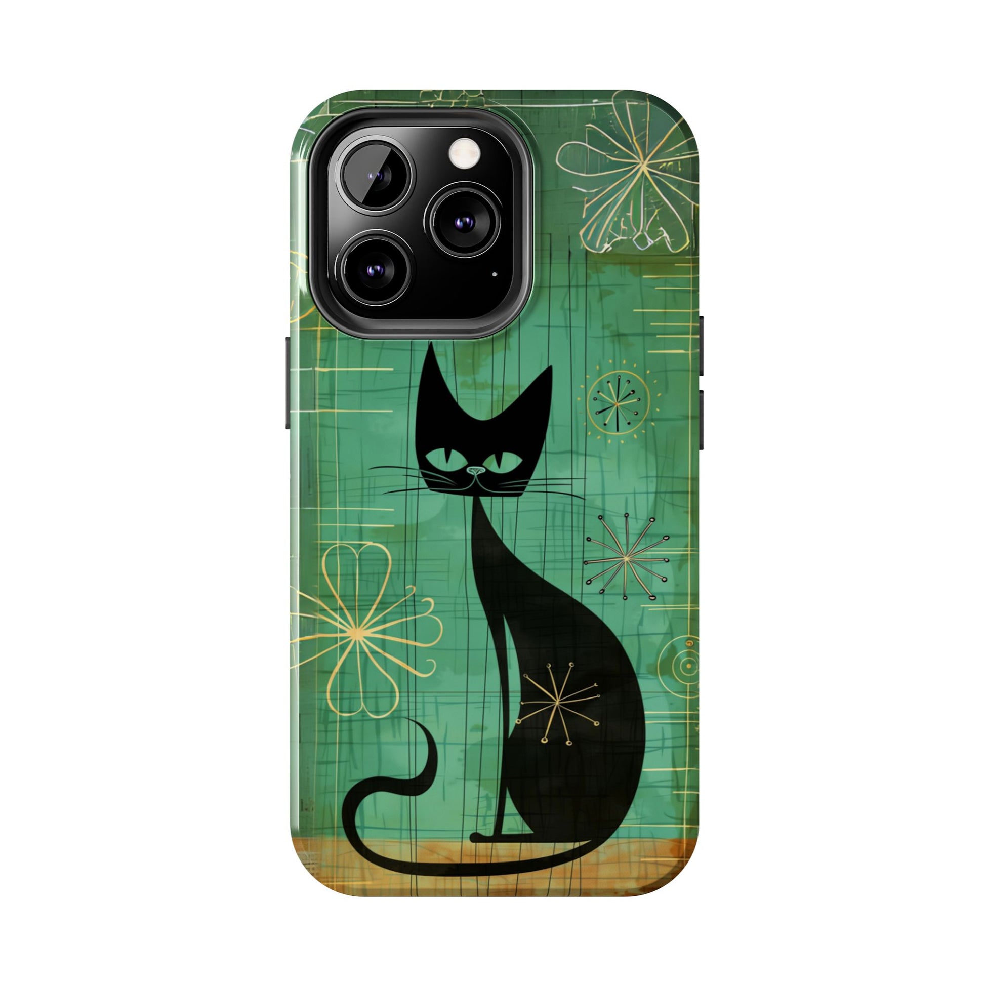 Mid-Century Modern Phone Case-Case, Mid Mod iPhone Case, Atomic Cats iPhone Case, Retro Chic Smartphone Cover, Unique Phone Case