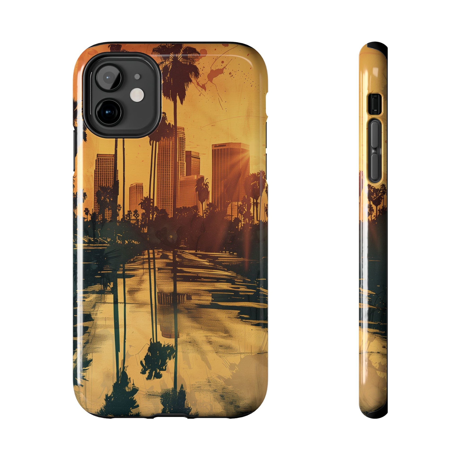 Los Angeles Sunset iPhone Case, Golden Hour Scenic View, Hollywood Hills Sunset Phone Case, Palm Trees Phone Case, iphone 15 pro max case