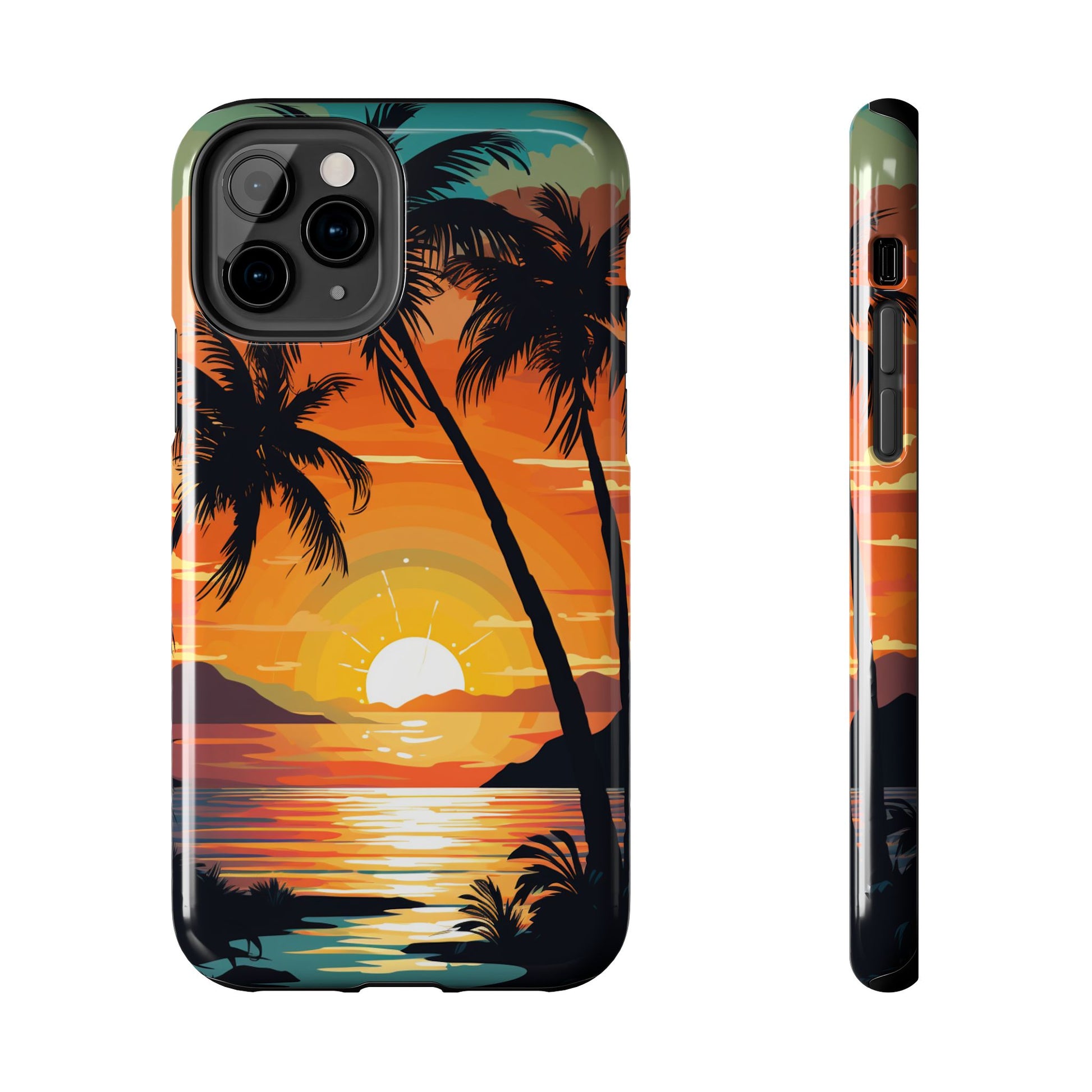 Palm Trees and Sunsets Tough iPhone Cases