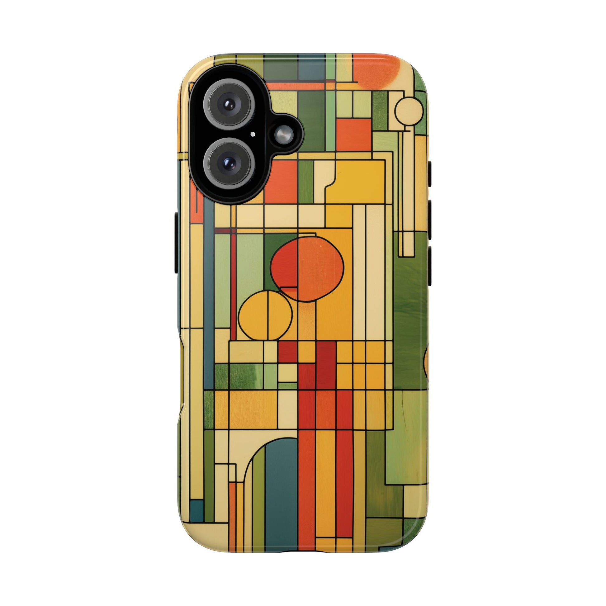 Frank Lloyd Wright Inspired Prairie Style Usonian Phone Case Geometric Stained Glass Art Deco 13 14 15 16 iPhone Pro Max Galaxy Pixel