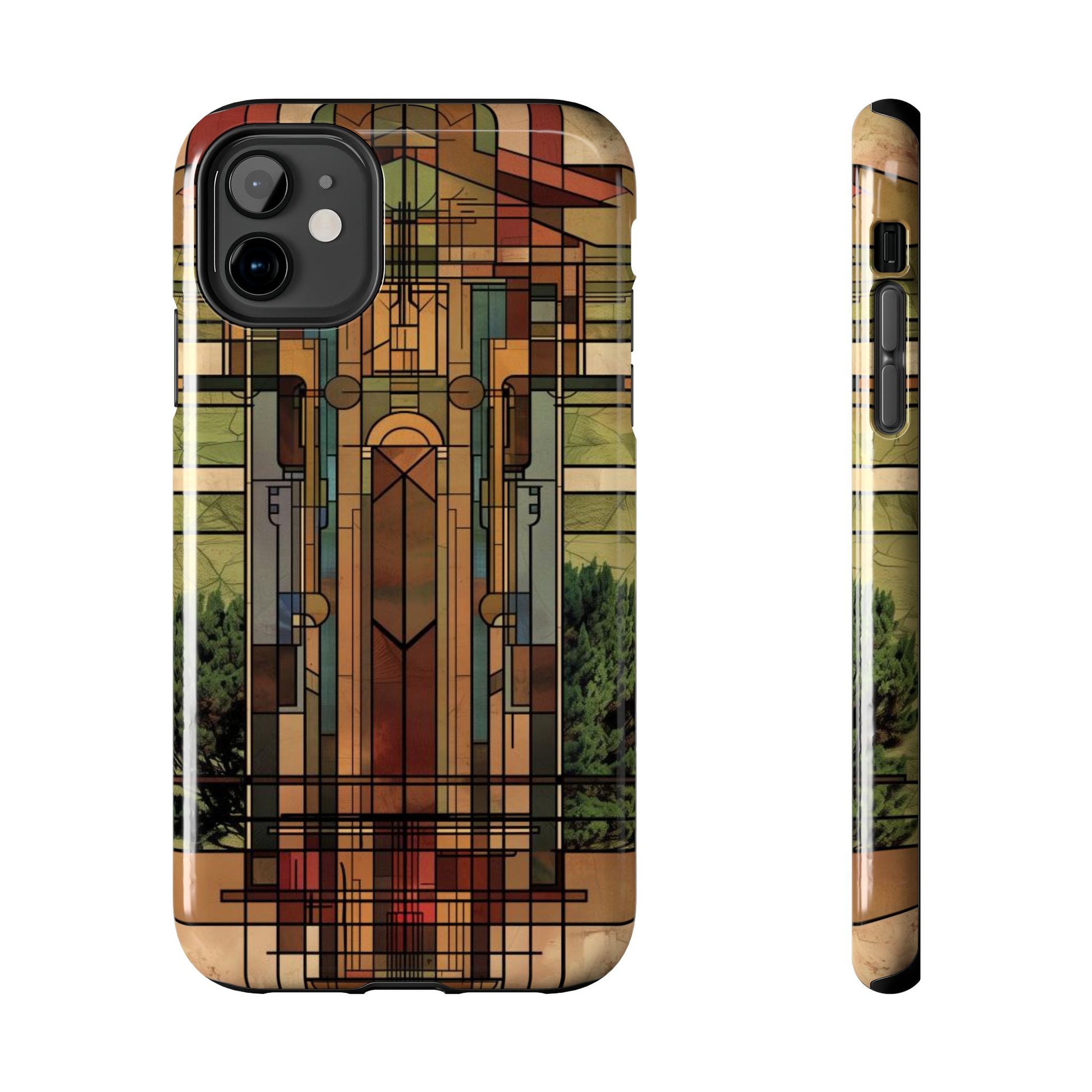 Art Deco Frank Lloyd Wright Inspired Nature Phone Case - Stylish Architectural Design iPhone tough Cover - Unique Nature-Inspired Accessory
