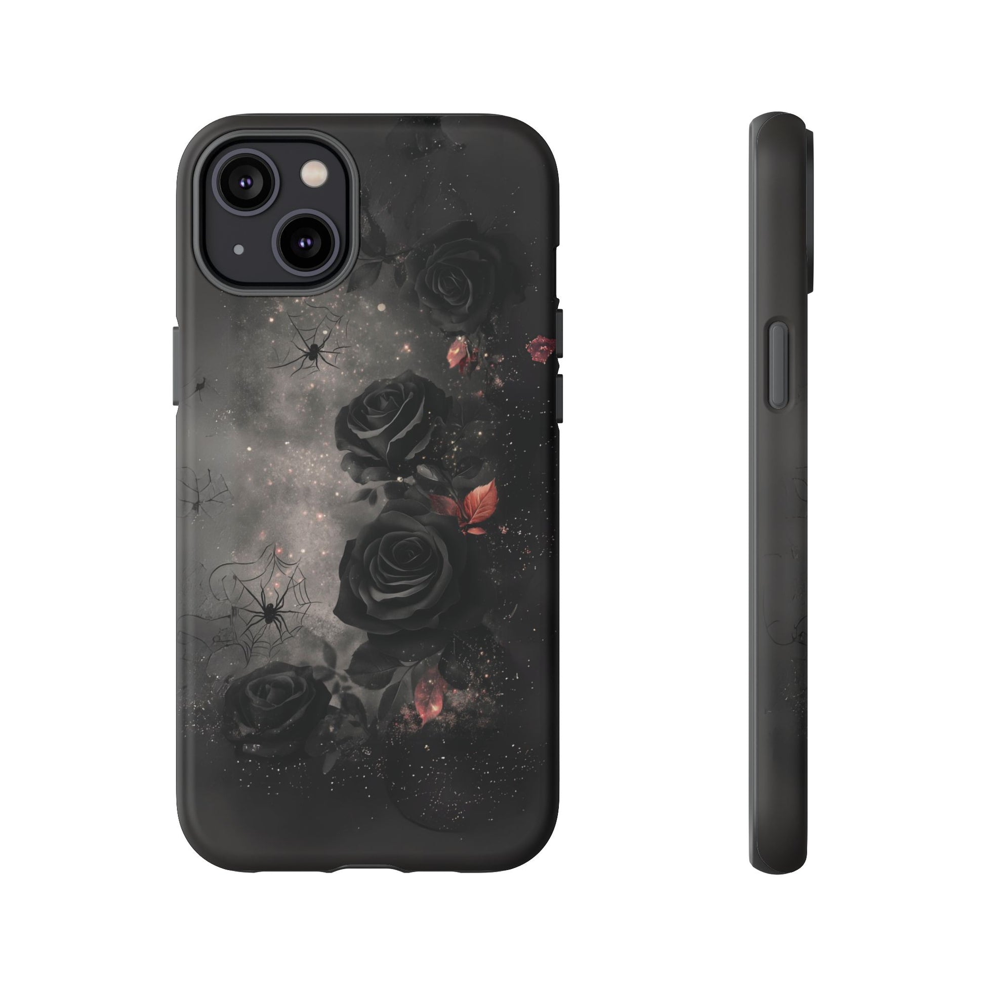 Gothic Floral Phone Case Dark Academia Black Roses Spider Webs Space Witchcraft Night Sky iPhone 13 14 15 16 Pro Max Galaxy Pixel