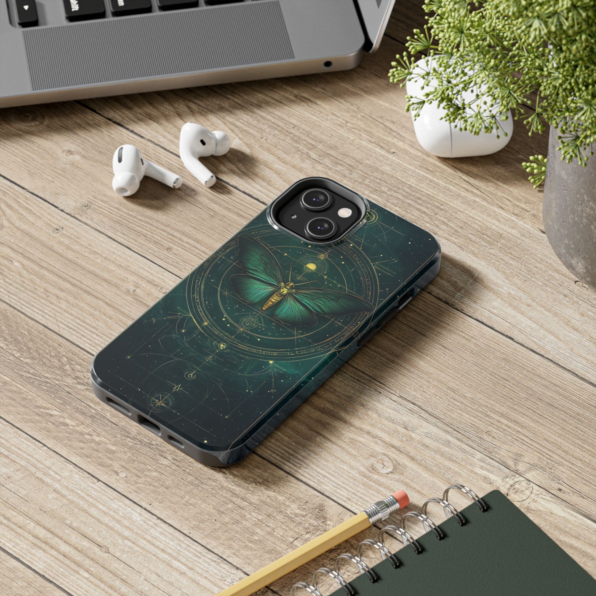 Celestial Dark Academia Phone Case, Magical Moth Vintage  Witchcraft iPhone Cover, Esoteric Nature Art, iPhone 15 Pro Max, iPhone 14 Pro
