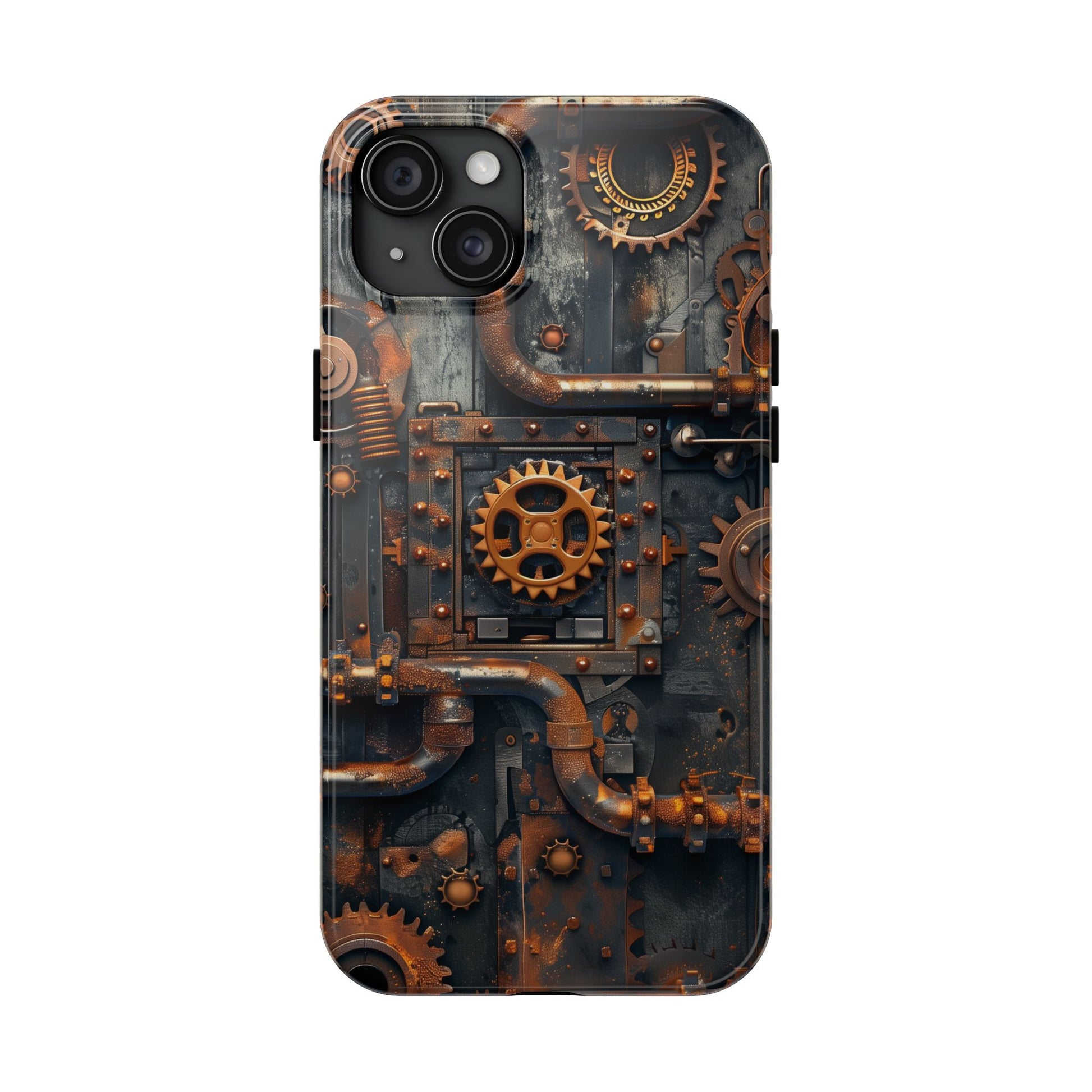 Steampunk Phone Case - Industrial Style Cover with Pipes and Cogs - Unique Steampunk Accessory for Your Phone