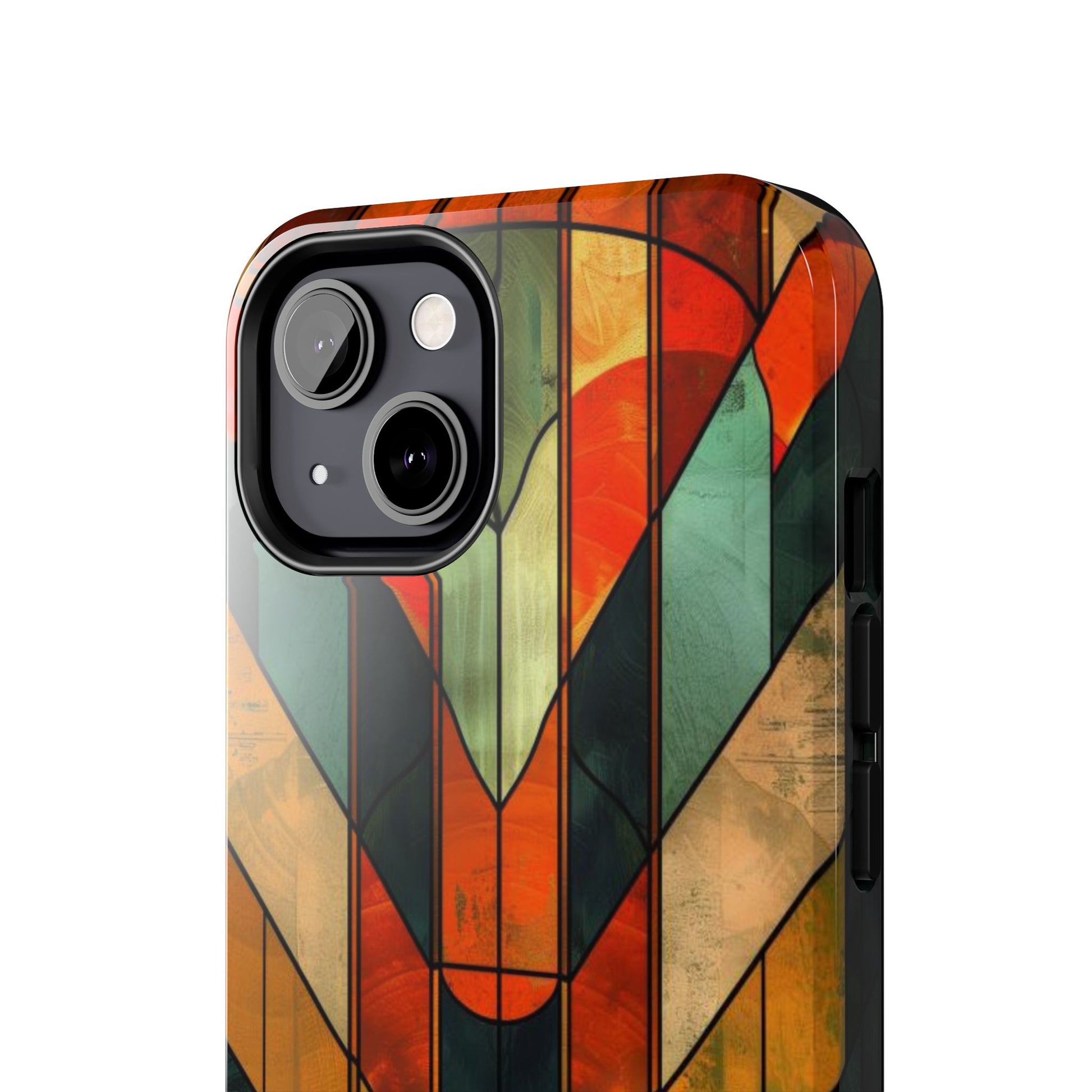 Noir Art Deco Colorful Stained Glass - Durable Dual Layer Iphone Case - Architect Phone Case