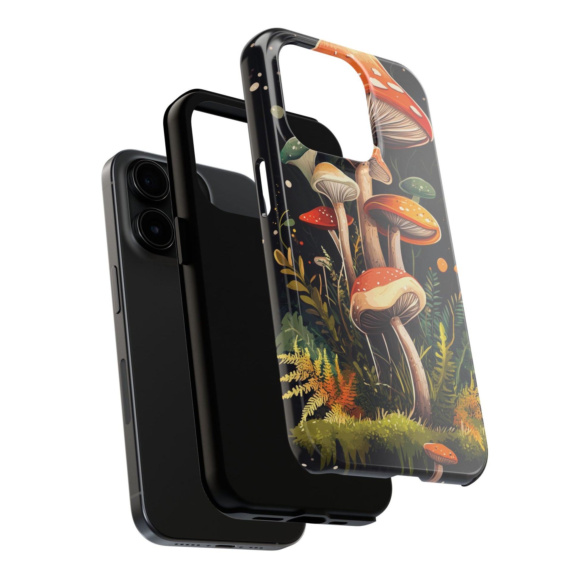 Mushroom Phone Case for iPhone, Cottagecore Fall Autumn Vibe iPhone 15 Plus, 15 Pro, Samsung Galaxy S24 Woodland Trippy Mushroom Handpainted