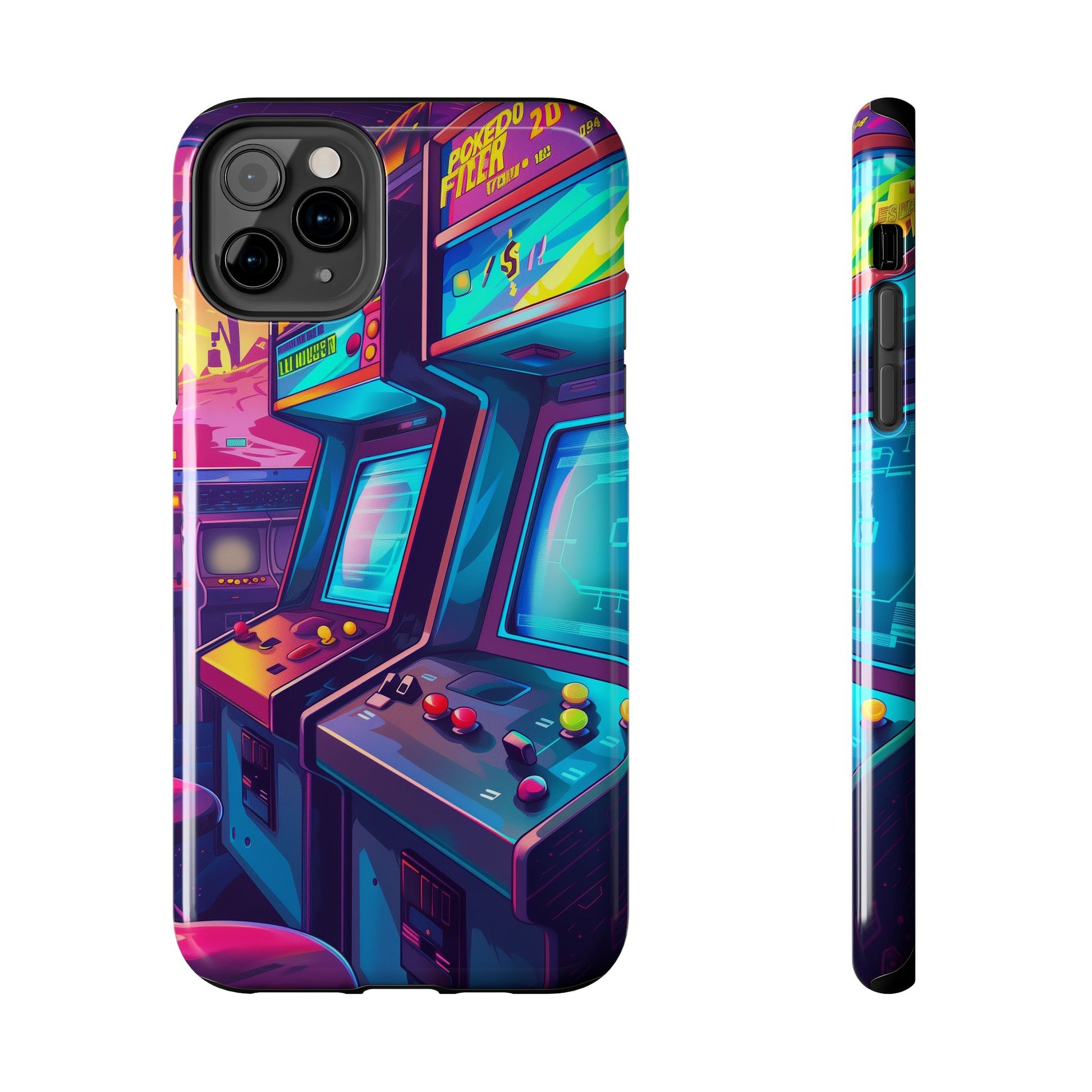 Durable iPhone Case with Outer Space Arcade Design - Protective Space Themed Cover - Fun and Sturdy Phone Accessory - Gamer Gift