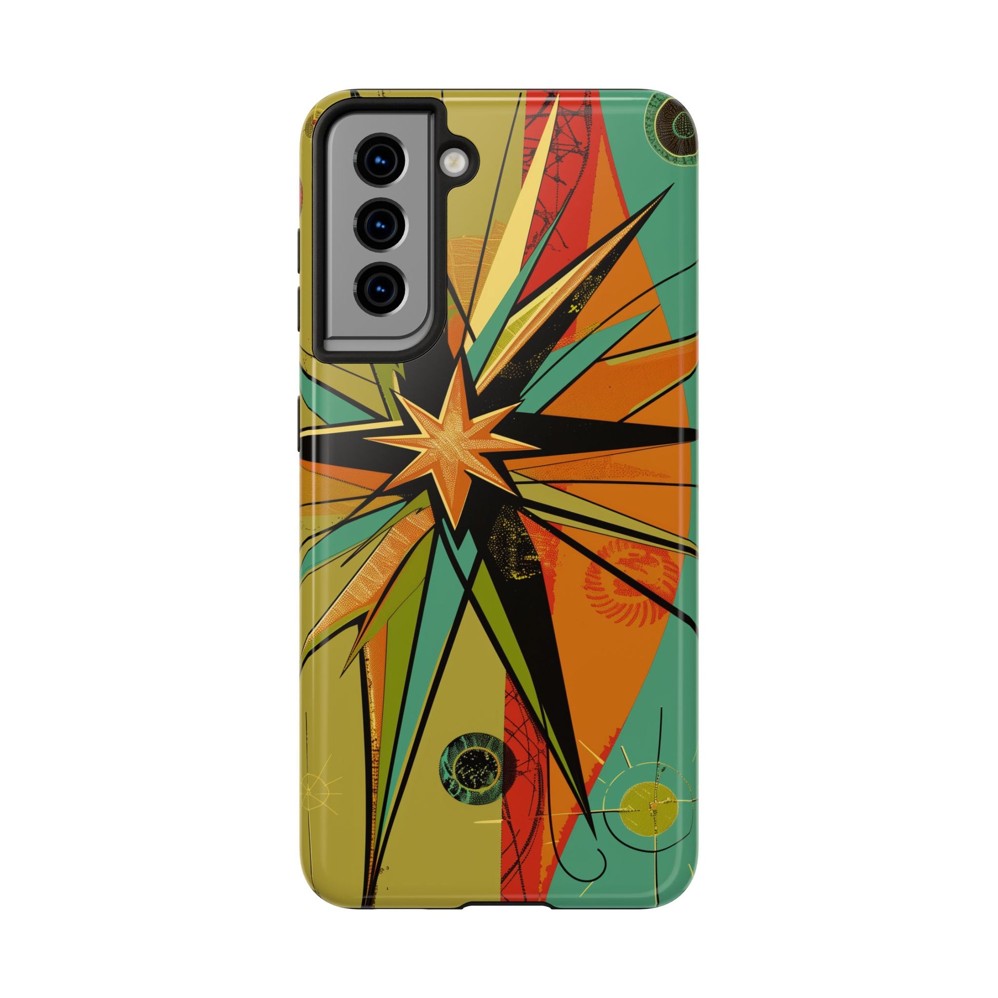 Mid Century Modern Star Design Phone Case, Earth Tone Colors, Retro Style Smartphone Cover, Vintage Phone Case, iPhone 14 Case, Apple iPhone