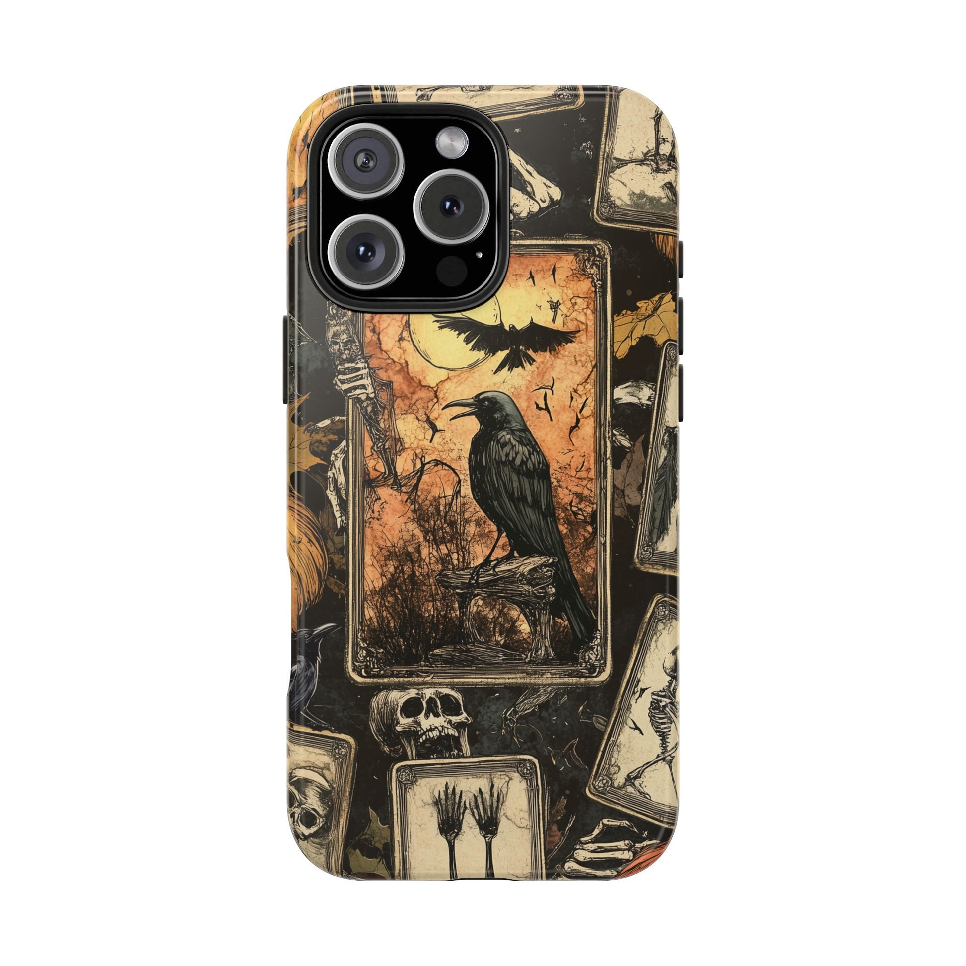 Mystical Phone Case Psychic Tarot The Crow Dark Academia Halloween Gothic Phone Case Street iPhone 15 Pro Max Samsung Galaxy B