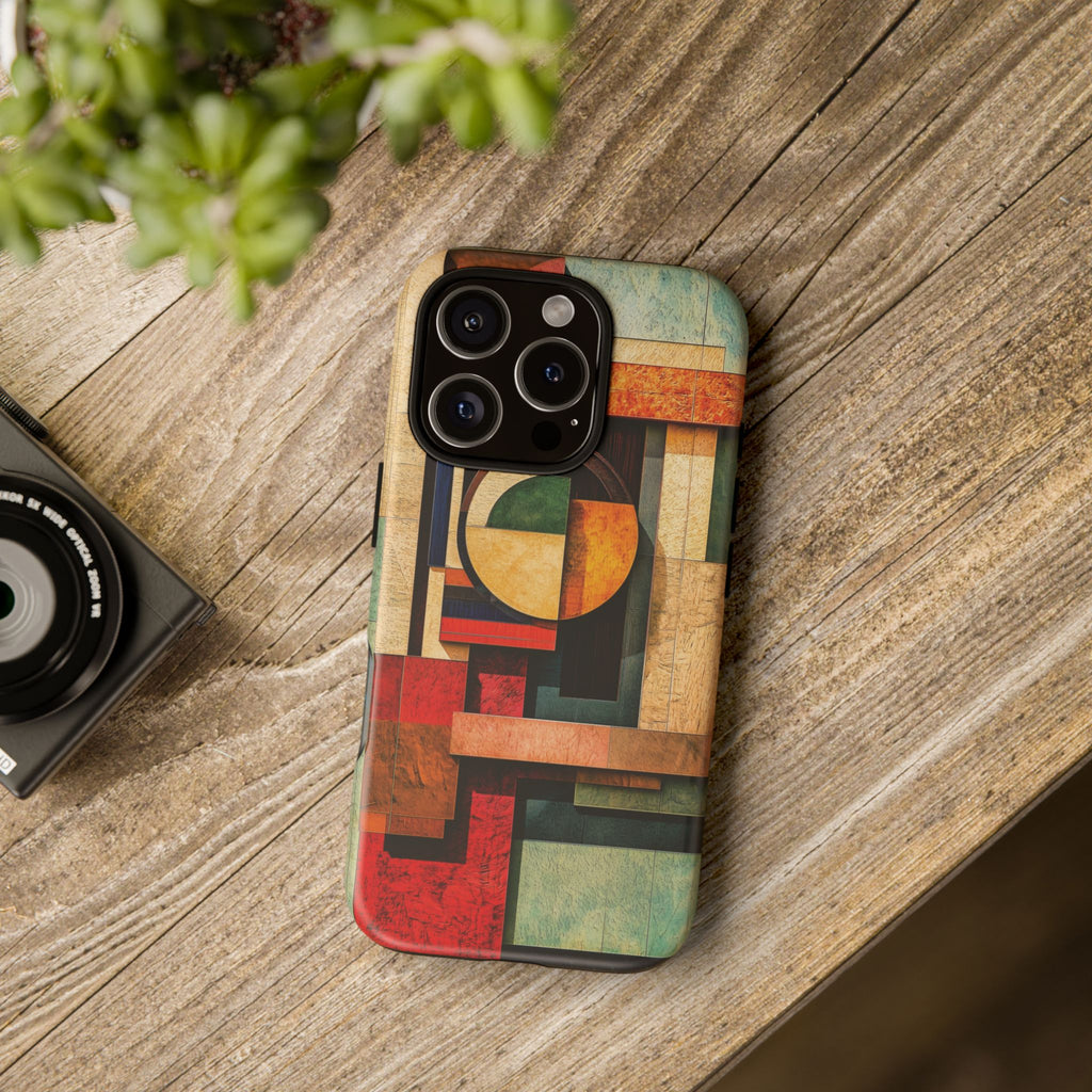 Tan Prairie Style Frank Lloyd Wright Usonian Phone Case Geometric Stained Glass Art Deco Marble Gold 13 14 15 16 iPhone Pro Max Galaxy Pixel