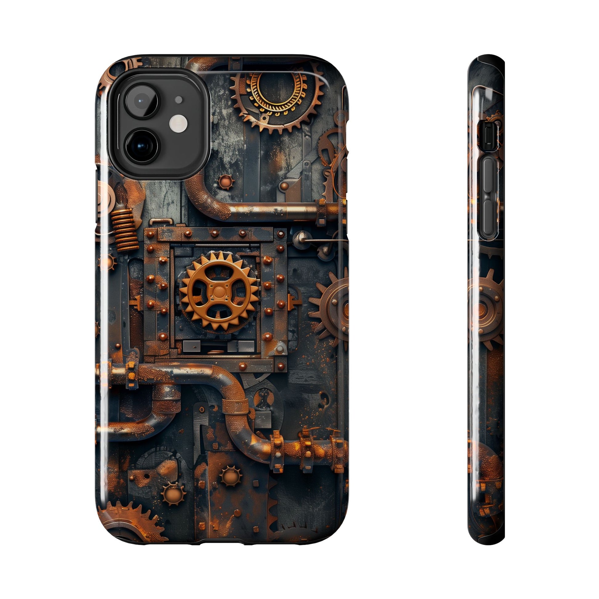 Steampunk Phone Case - Industrial Style Cover with Pipes and Cogs - Unique Steampunk Accessory for Your Phone