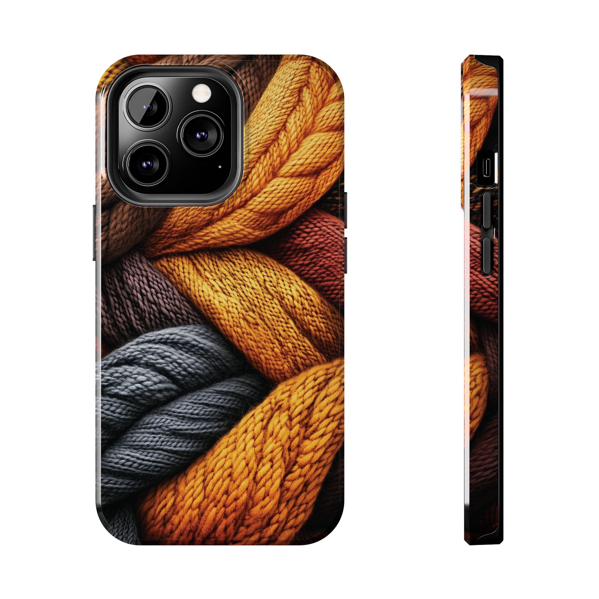 Fall Knit Sweater Cozy Cottagecore Phone Case Boho Embroidered Fall Colors Phone Cover for iPhone 13 14 15 Pro, Samsung Galaxy S22 S23