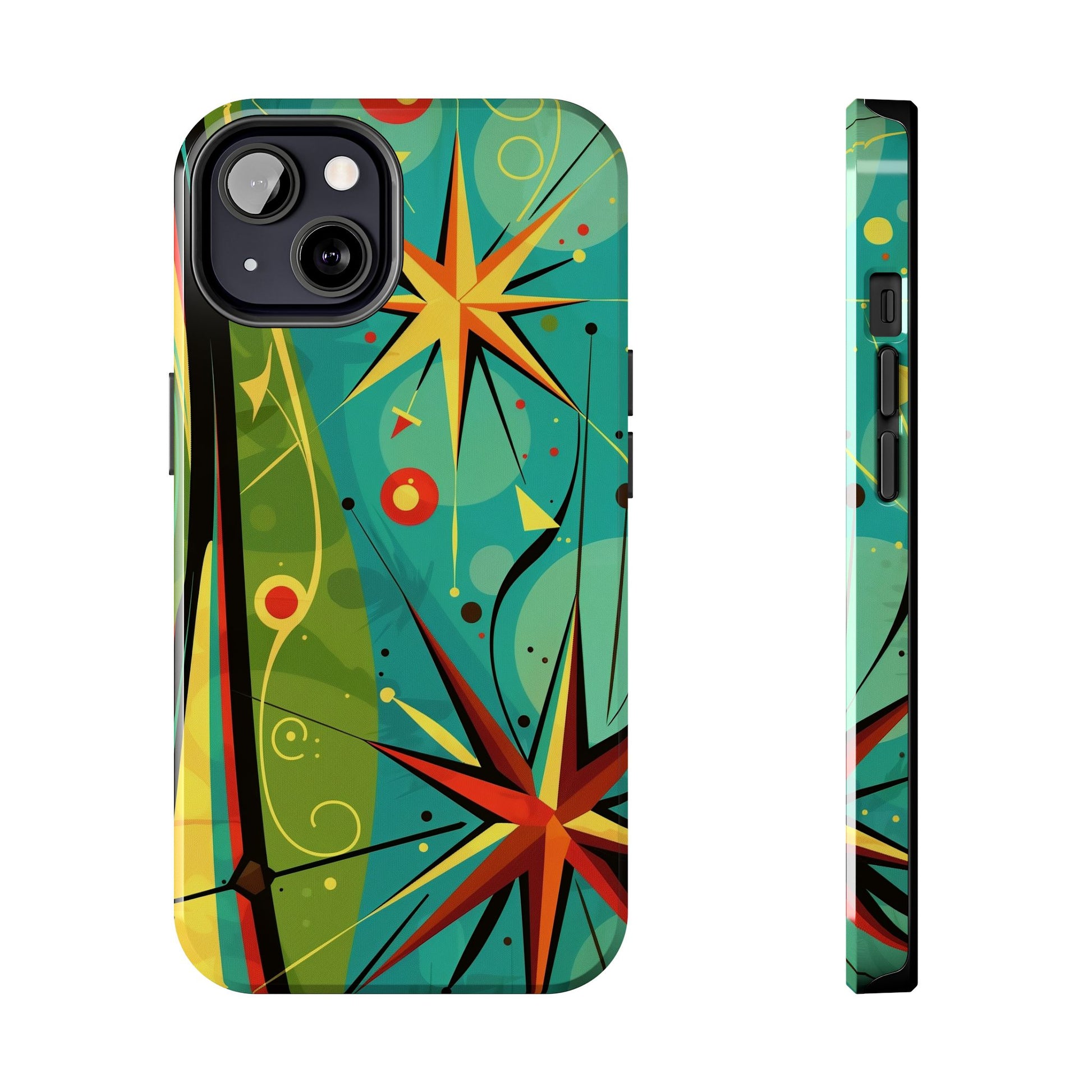Mid Century Modern Star Design Phone Case, Earth Tone Colors, Retro Style Smartphone Cover, Vintage Phone Case, iPhone 14 Case, Apple iPhone