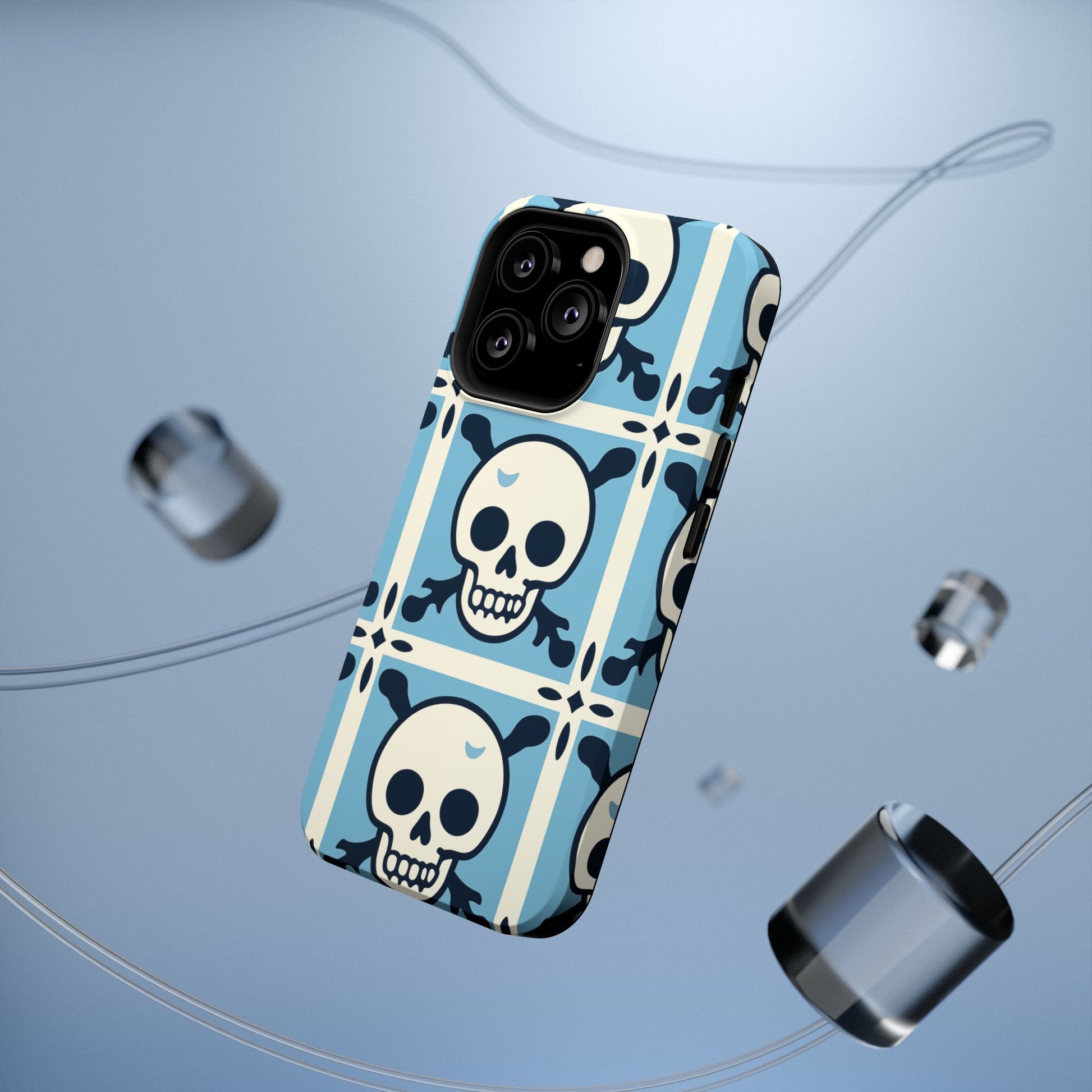 Cute Skull Phone Case Sugar Skull Ghingham Impact-Resistant Cover Goth Skull, Halloween Gift iphone 13 14 15 16 Pro Max