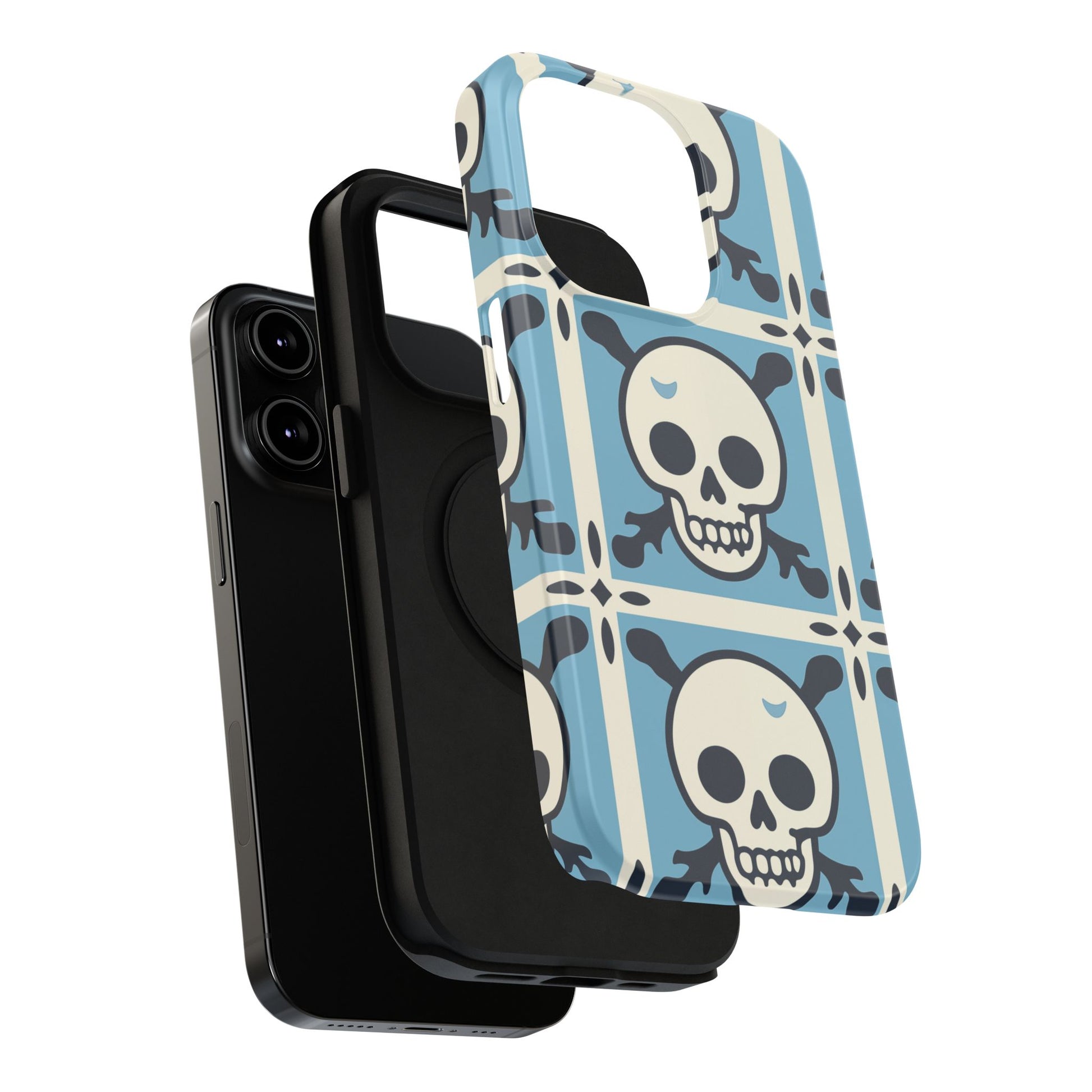Cute Skull Phone Case Sugar Skull Ghingham Impact-Resistant Cover Goth Skull, Halloween Gift iphone 13 14 15 16 Pro Max