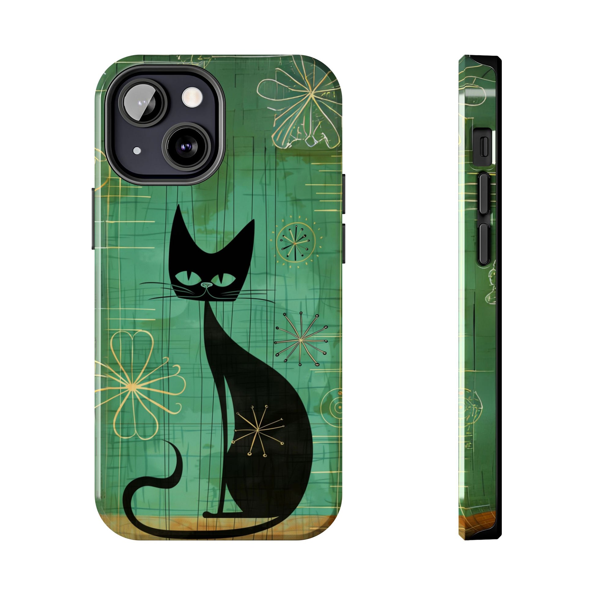Mid-Century Modern Phone Case-Case, Mid Mod iPhone Case, Atomic Cats iPhone Case, Retro Chic Smartphone Cover, Unique Phone Case
