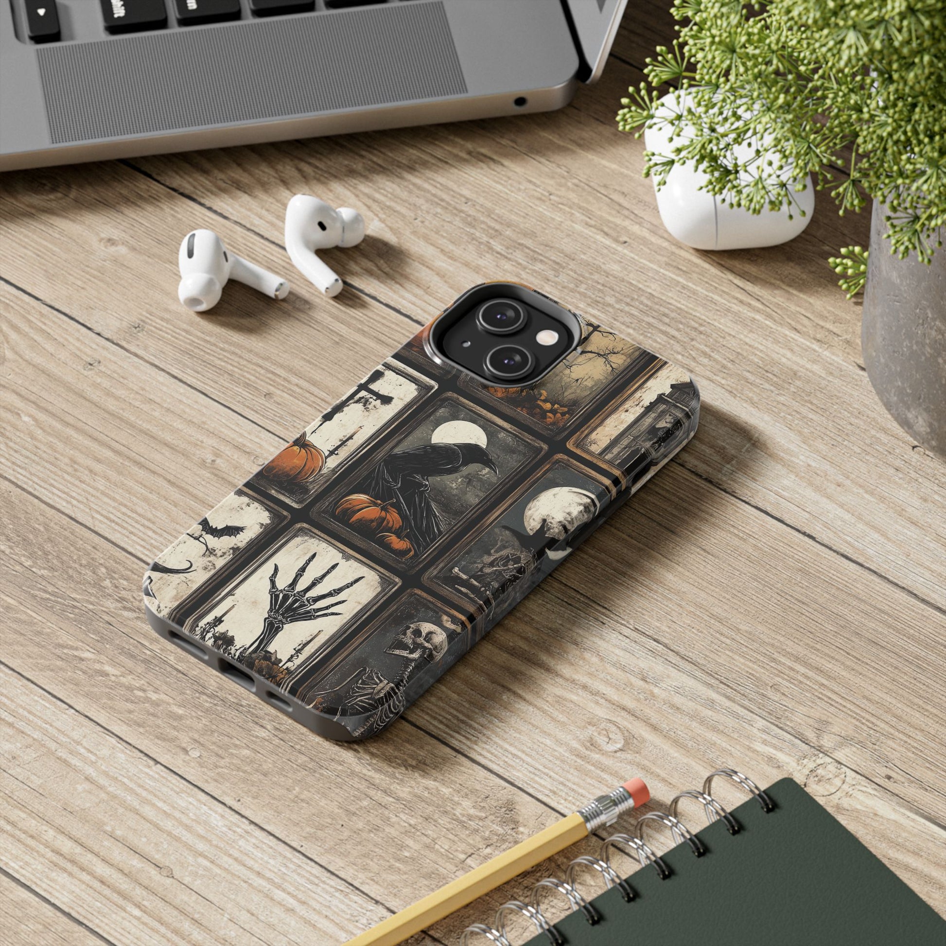 The CrowTarot Card Mystical Phone Case Psychic Dark Academia Halloween Gothic Phone Case Street iPhone 15 Pro Max Samsung Galaxy