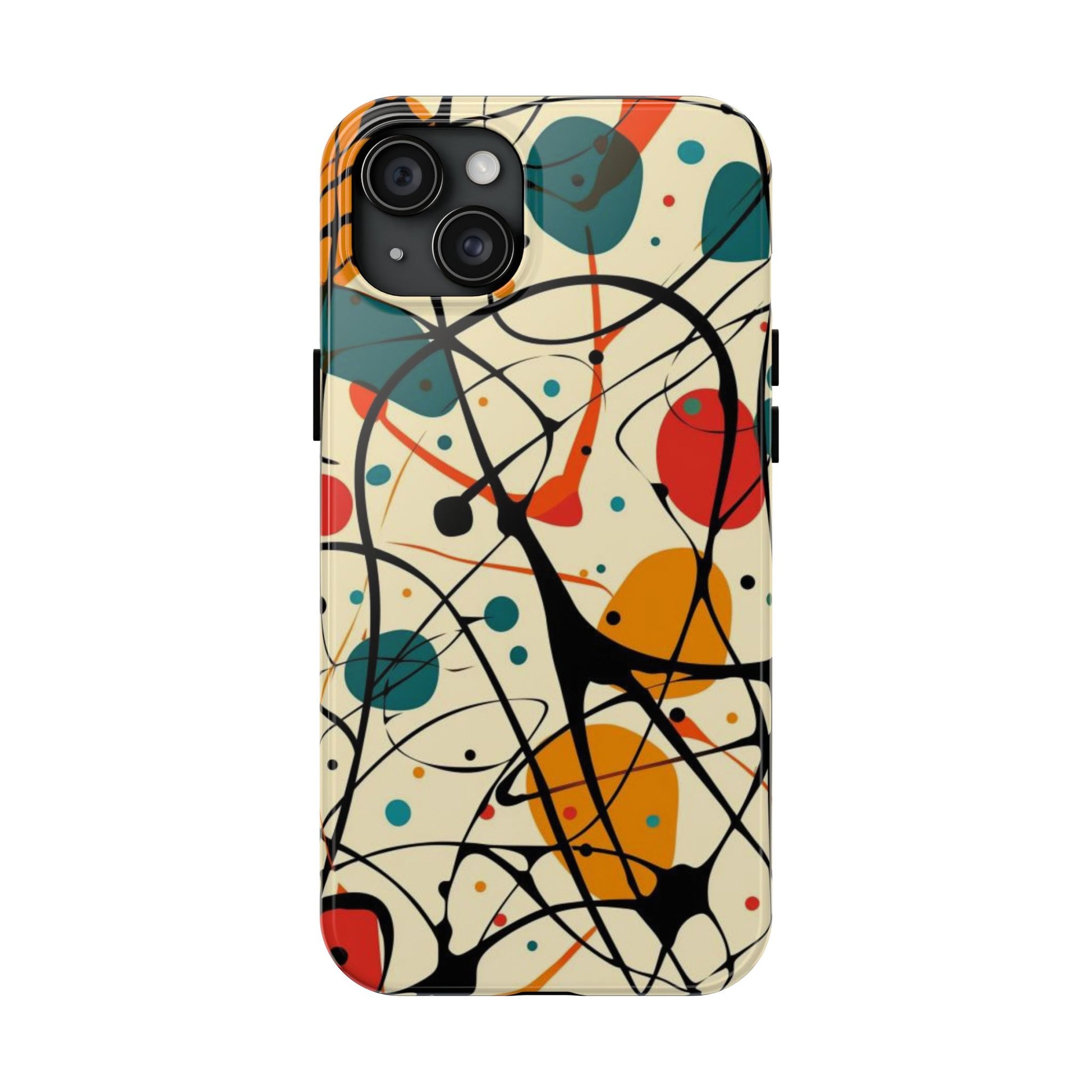 Mid Mod Phone Case,  Colorful Mid Mod Design Durable Phone Case, Vibrant and Stylish iPhone Tough Cover, iphone 15 case, iphone 14 pro max